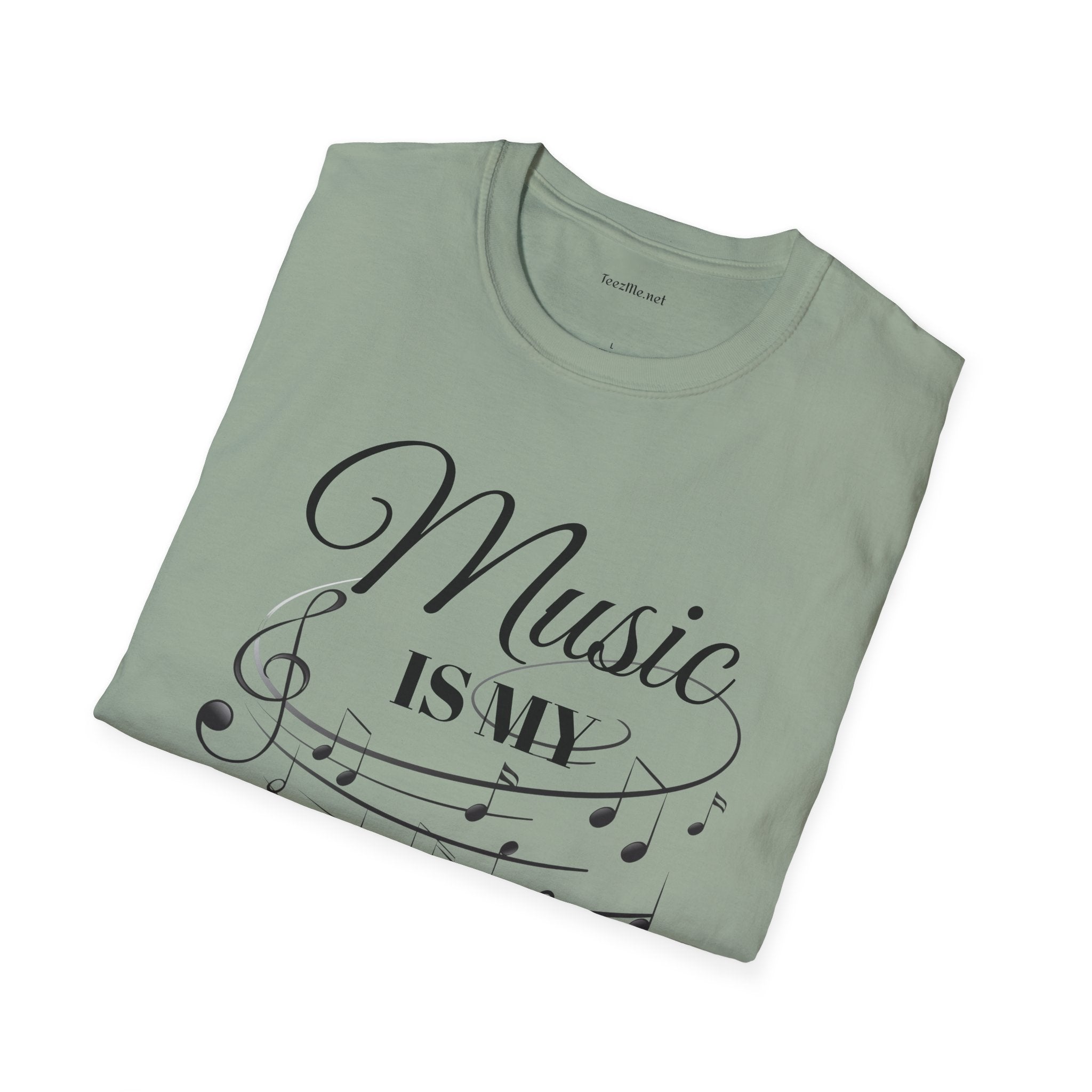 Music is my Therapy Unisex Softstyle T-Shirt 100% Cotton Graphic