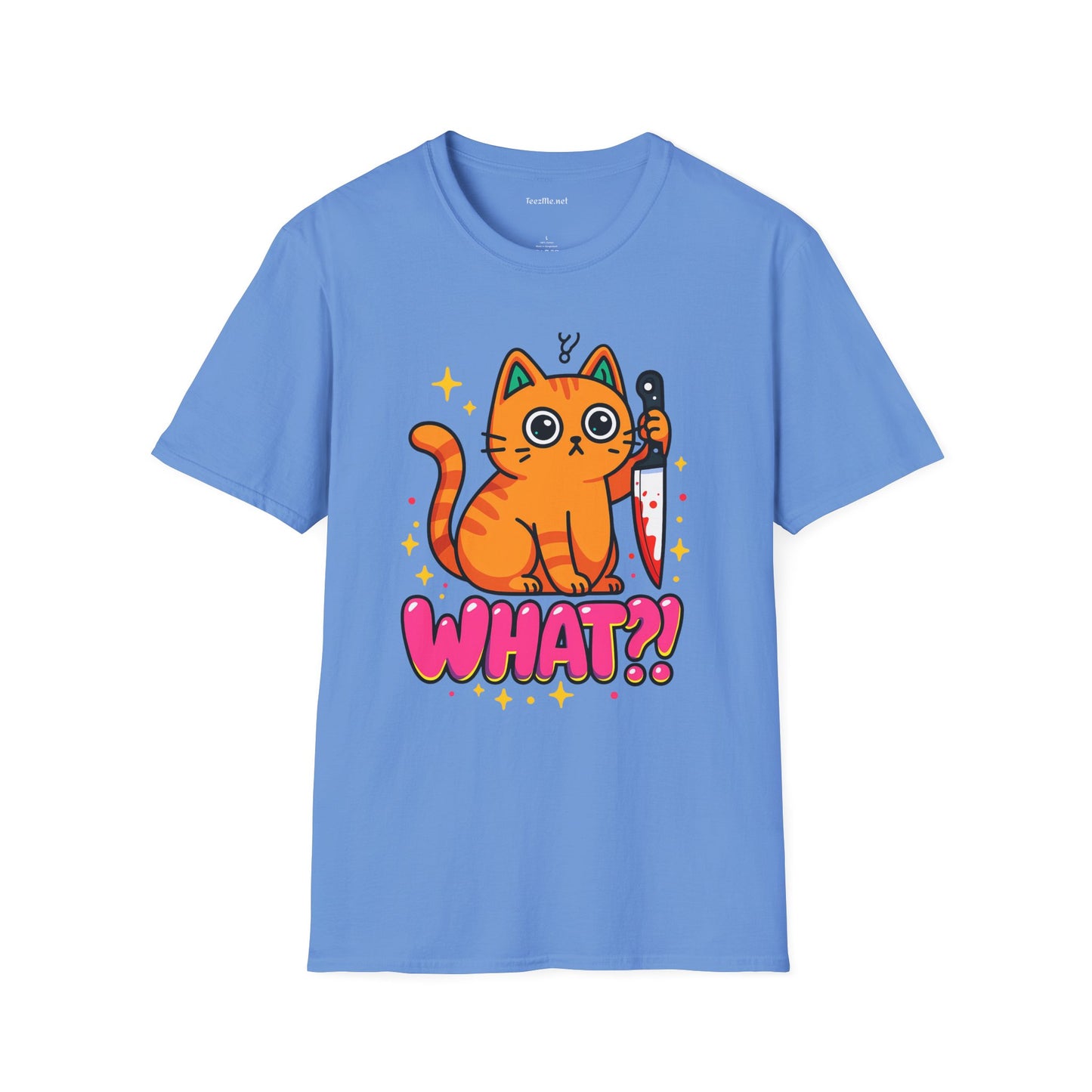 What? Murderous Cat Unisex Softstyle T-Shirt 100% Cotton