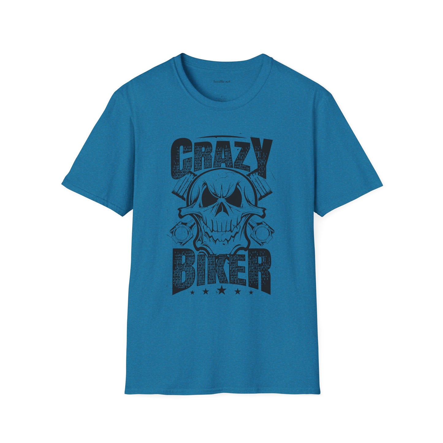 Crazy Biker Unisex Softstyle T-Shirt 100% Cotton Graphic