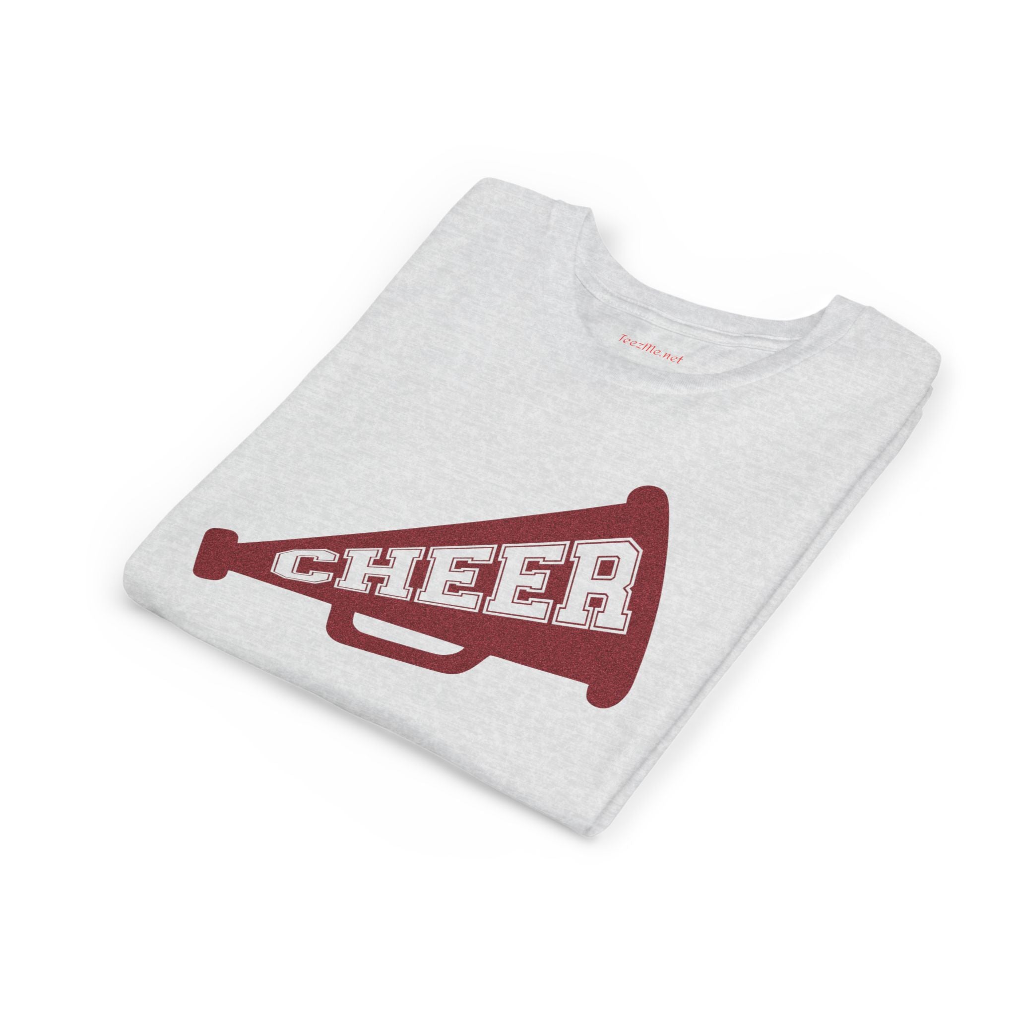 Youth Cheer Megaphone Tee — Kids Cheerleading Shirt