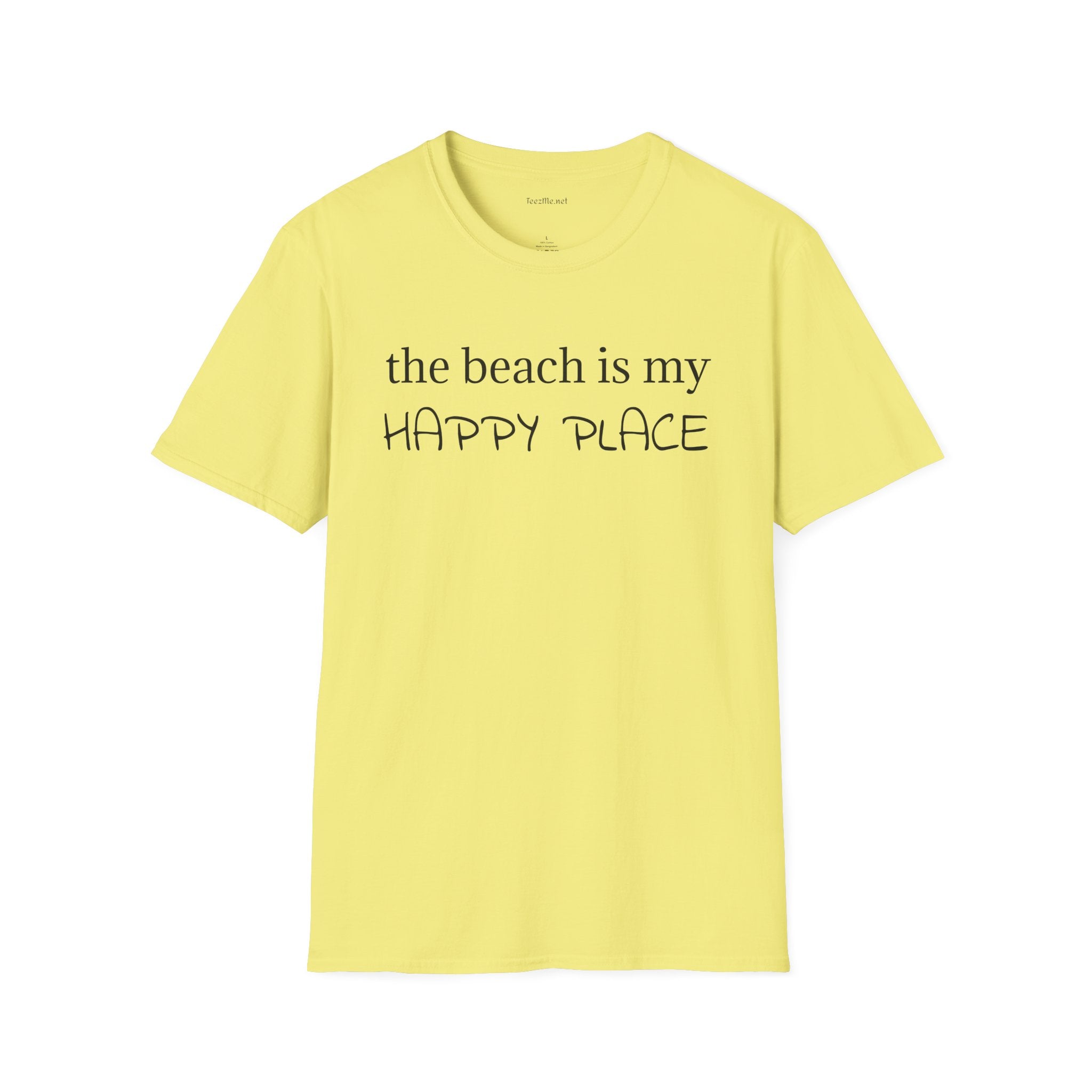The beach is my happy place - Unisex Softstyle T-Shirt 100% Cotton Graphic