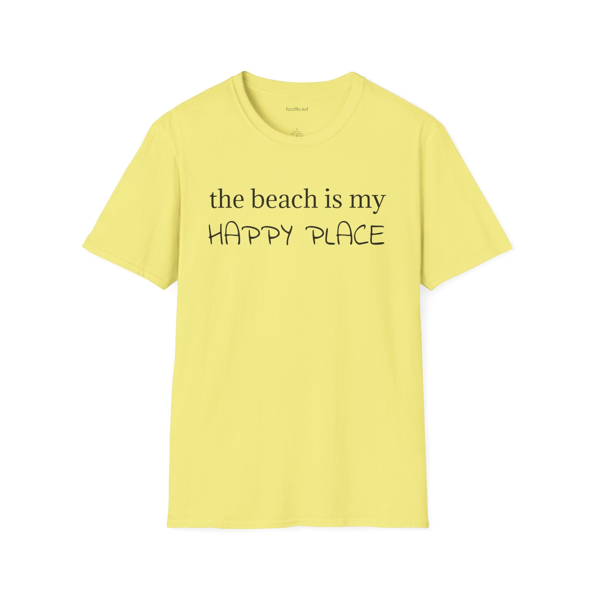 The beach is my happy place - Unisex Softstyle T-Shirt 100% Cotton Graphic