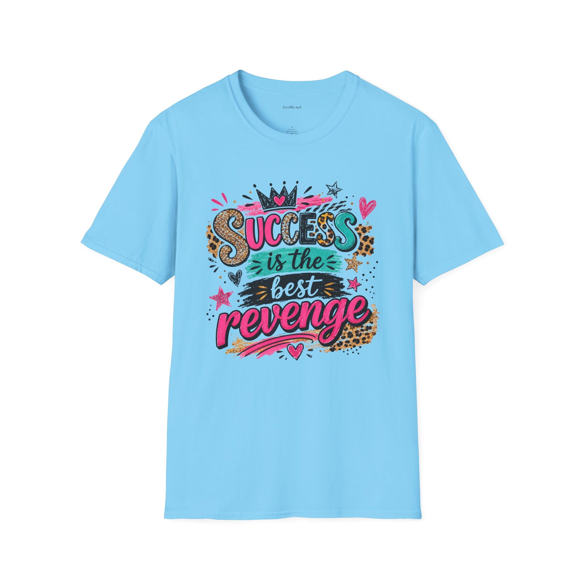 Success Is The Best Revenge T-Shirt — Leopard Print Graphic Tee, Motivational Gift