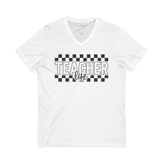 Teacher Life Unisex Jersey Short Sleeve V-Neck Tee