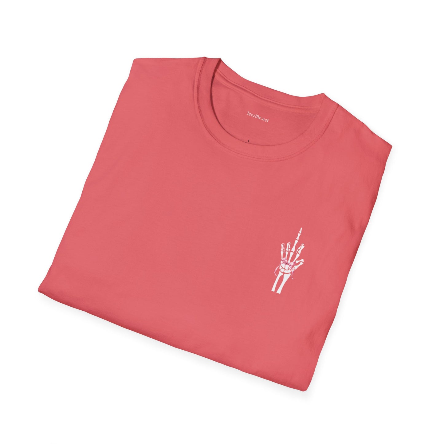 Finger with Pink Ribbon - Unisex Softstyle T-Shirt 100% Cotton Graphic