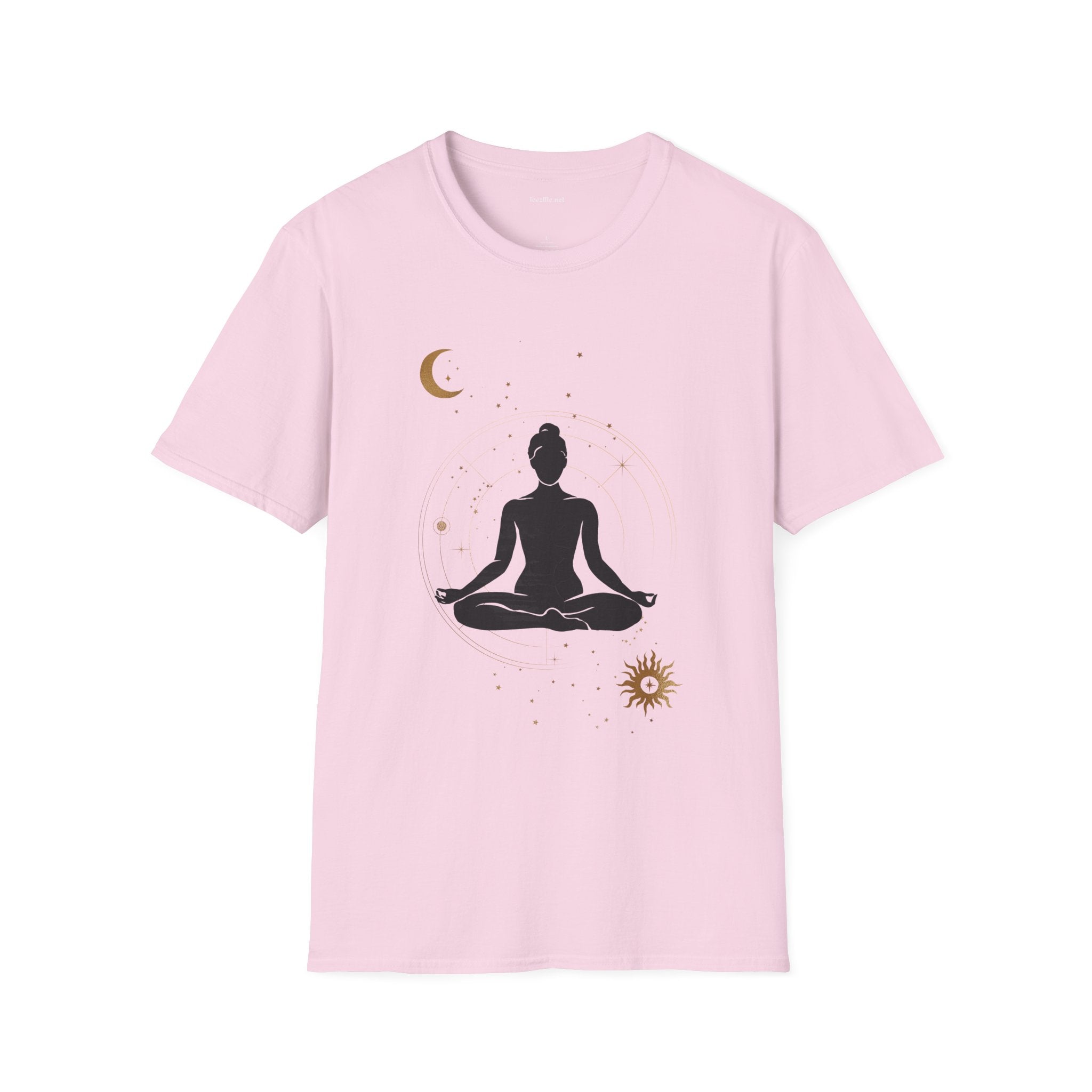 Yoga Under Moon - Unisex Softstyle T-Shirt 100% Cotton Graphic