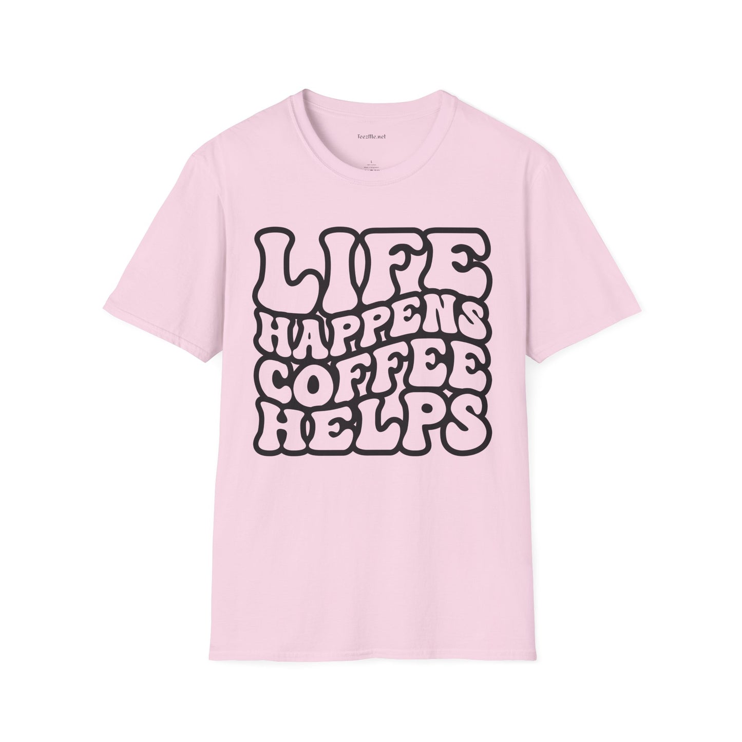 Life Happens Coffee Helps Unisex Softstyle T-Shirt 100% Cotton