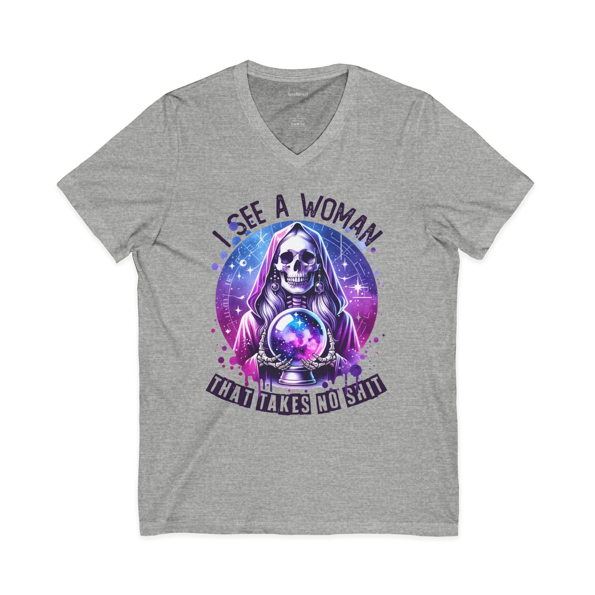 I See A Woman That Takes No Shit Tarot Unisex Jersey Short Sleeve V-Neck Tee
