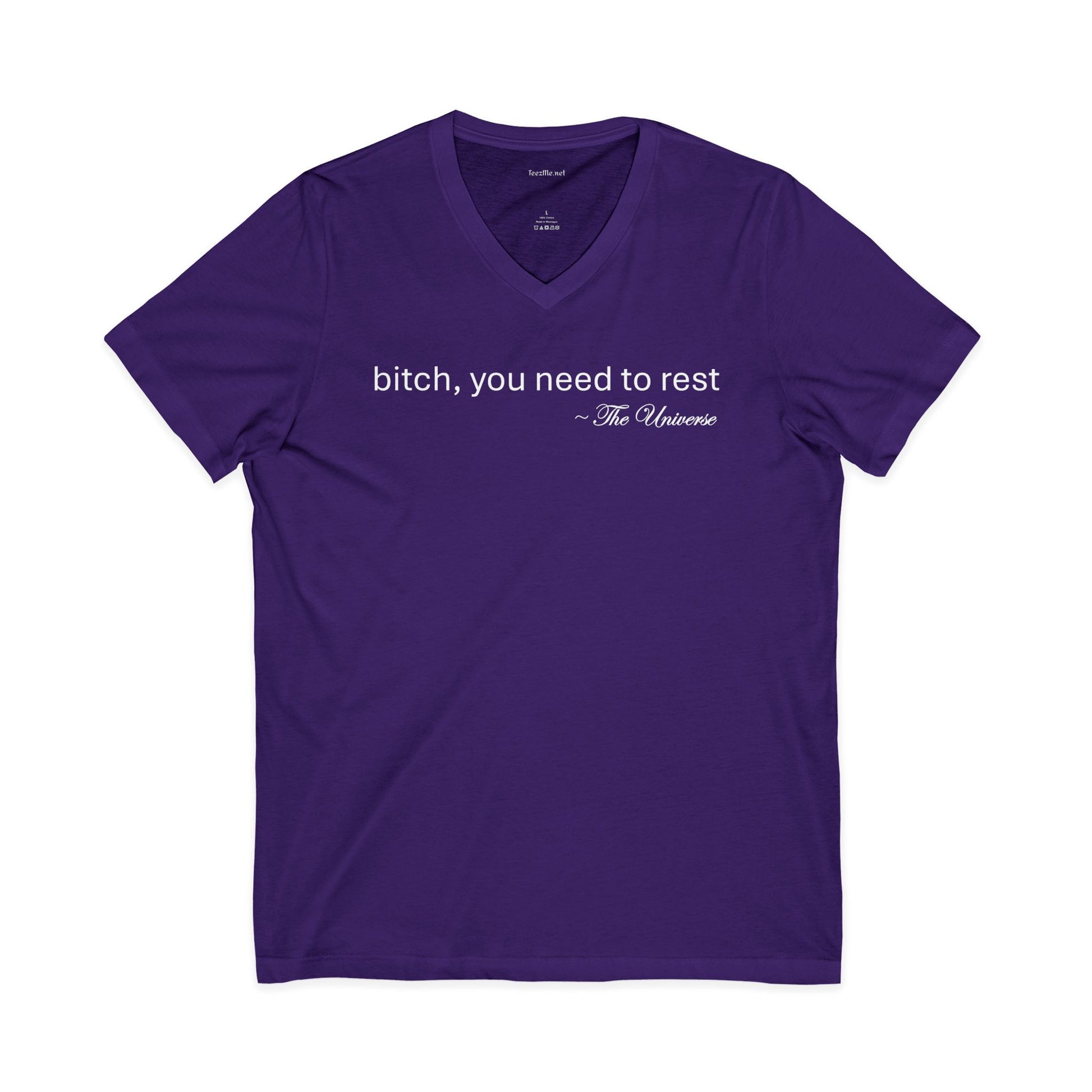 you need to rest (the Universe) Unisex Jersey Short Sleeve V-Neck Tee