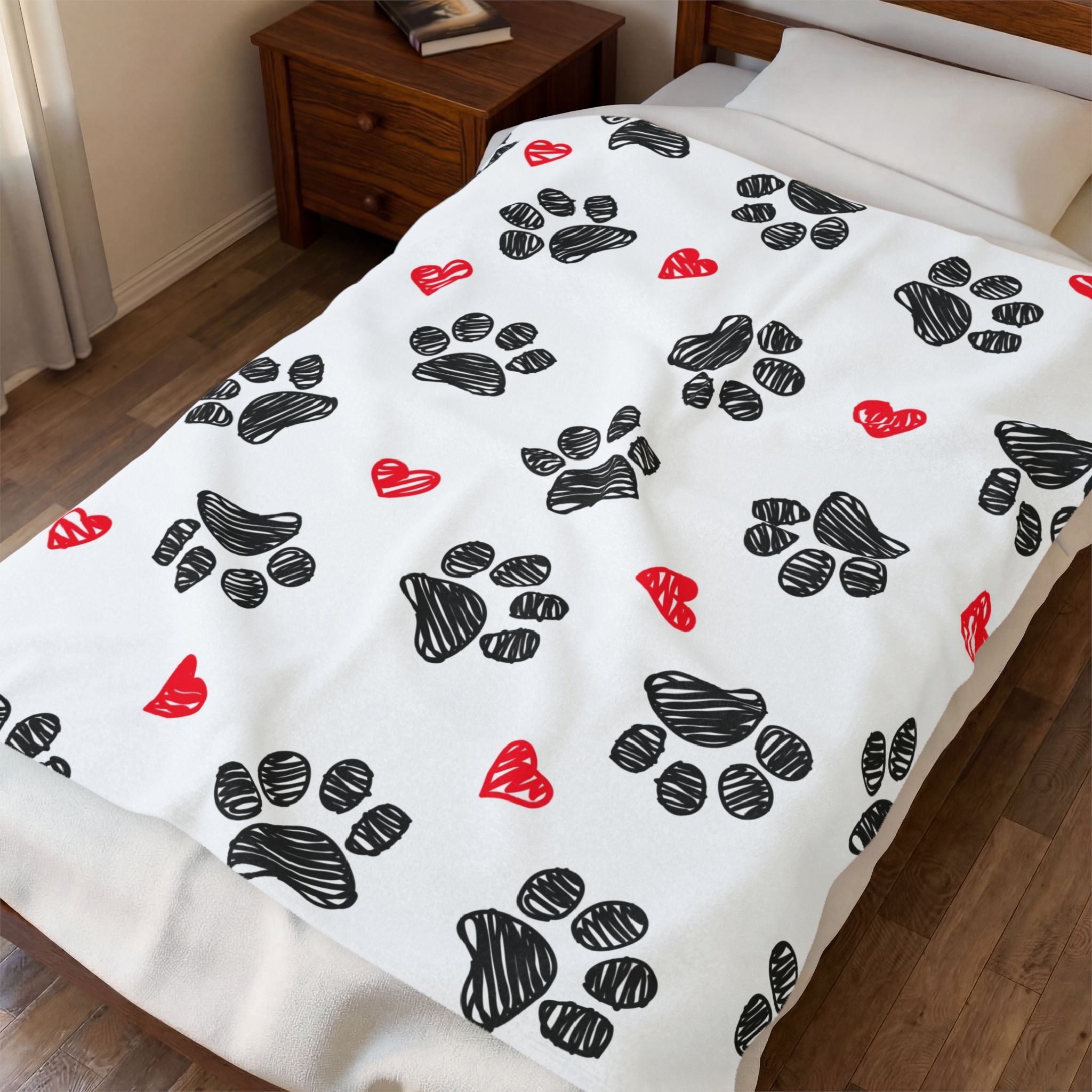 Love Paws Velveteen Plush Blanket birthday valentine gift