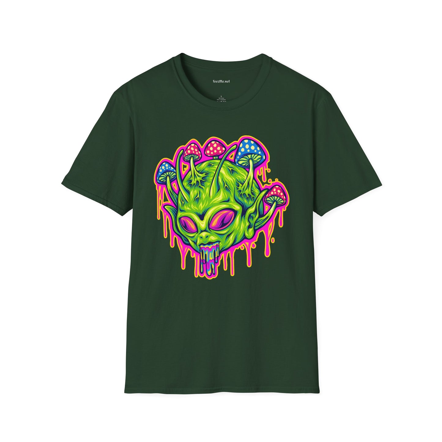 Trippy Alien Unisex Softstyle T-Shirt 100% Cotton Graphic