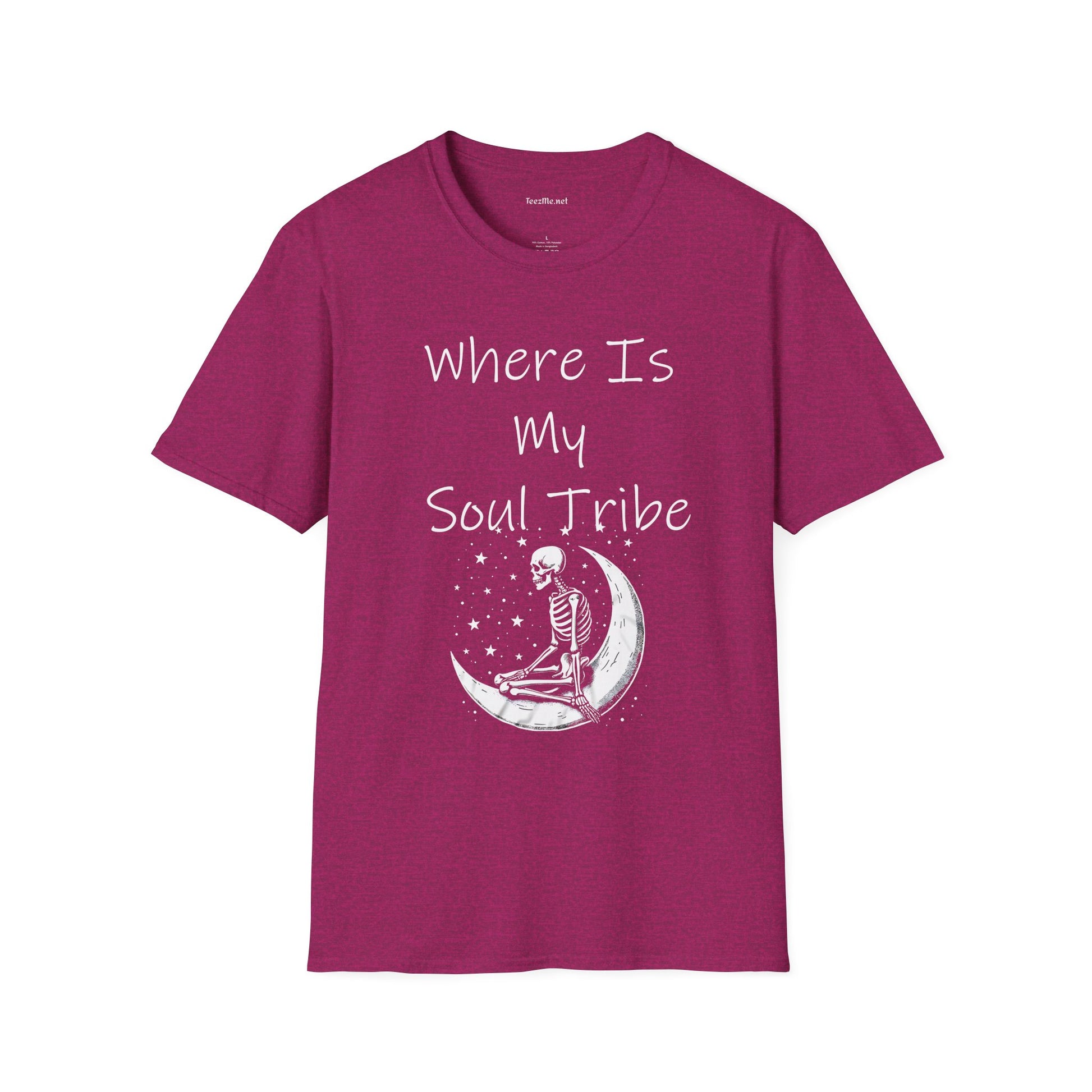 Where Is My Soul Tribe with Skeleton Unisex Soft Style T-Shirt 100% Cotton Graphic