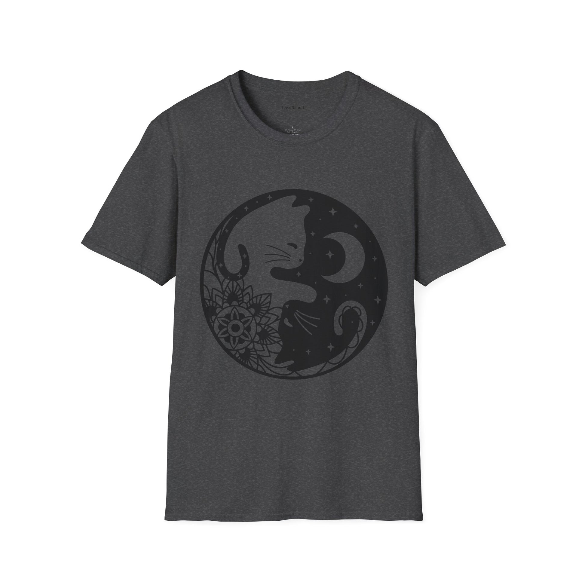 Yin Yang Cat1 Unisex Soft T-Shirt 100% Cotton Graphic