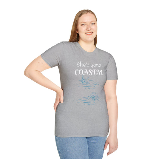 She's gone COASTAL - Unisex Softstyle T-Shirt 100% Cotton Graphic