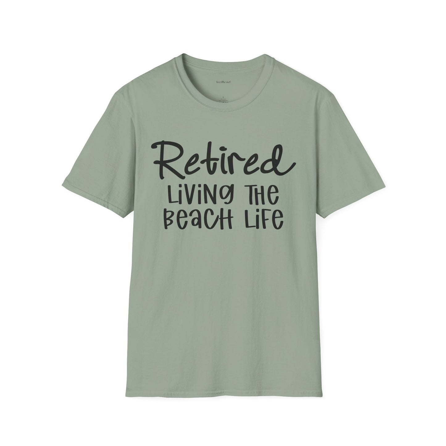 Retired Living the Beach Life  - Unisex Softstyle T-Shirt 100% Cotton Graphic