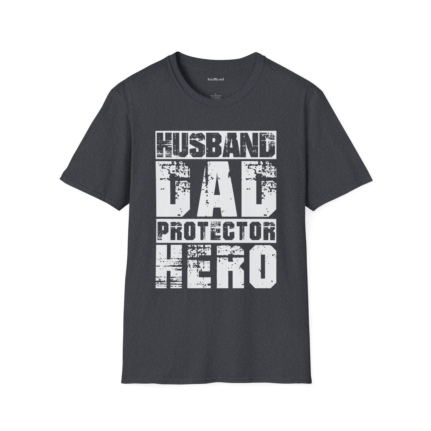 Husband Dad Protector Hero Unisex Soft Style T-Shirt 100% Cotton Graphic