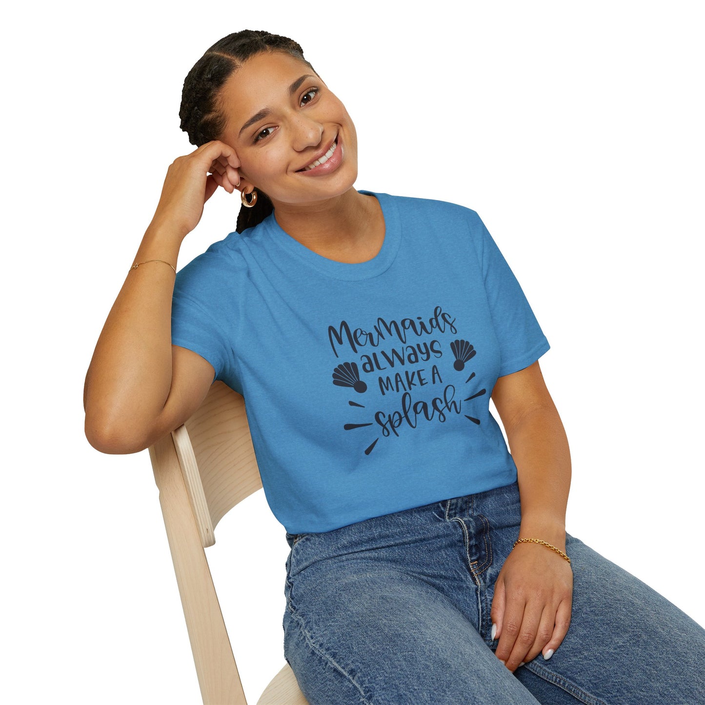 Mermaids make a splash - Unisex Softstyle T-Shirt 100% Cotton Graphic