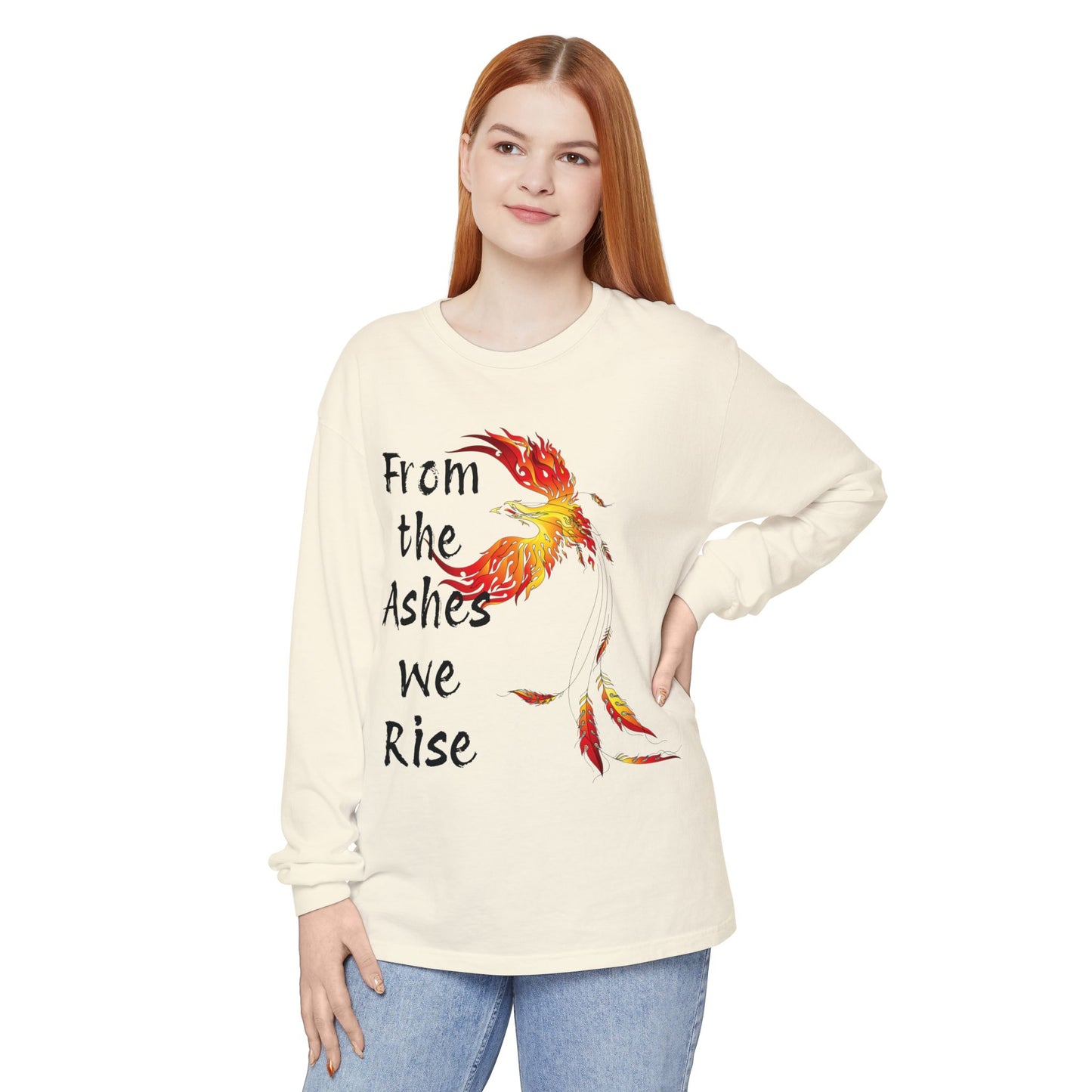 From the Ashes we Rise - Unisex Garment-dyed Long Sleeve T-Shirt