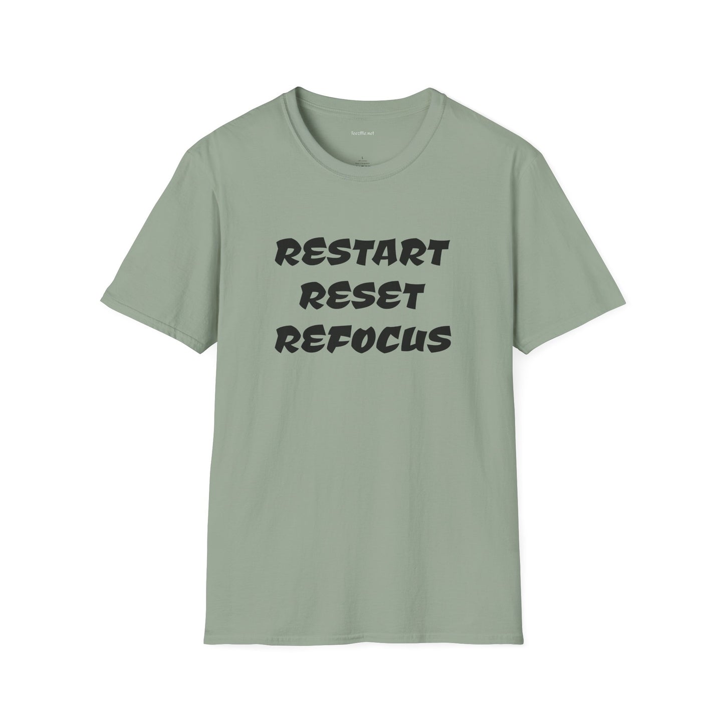 RESTART RESET REFOCUS - Unisex Softstyle T-Shirt 100% Cotton Graphic