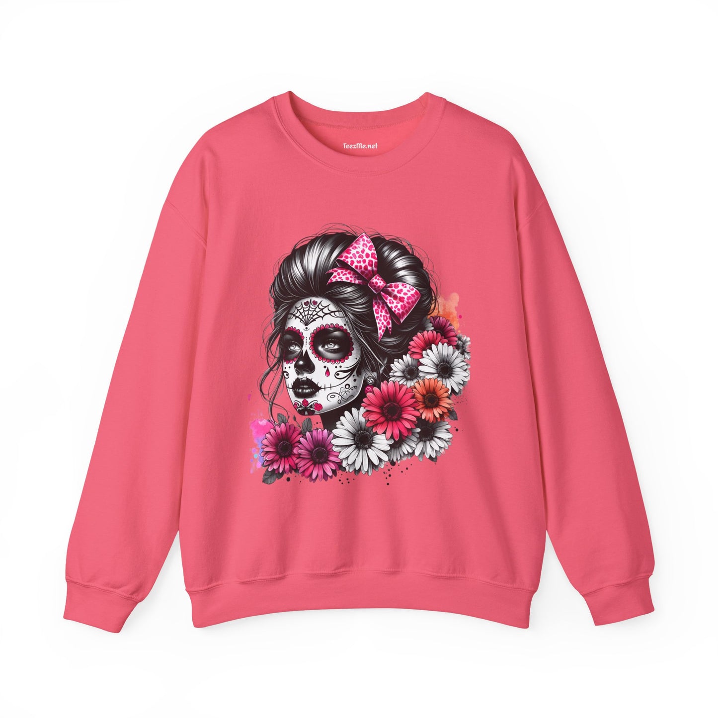 Day of the Dead Woman Sugar Skull Unisex Heavy Blend™ Crewneck Sweatshirt Graphic