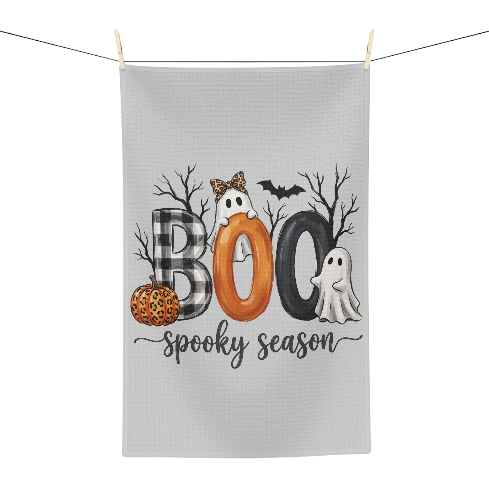Tea Towel - "BOO Spooky Season" Halloween Microfiber Kitchen Towel