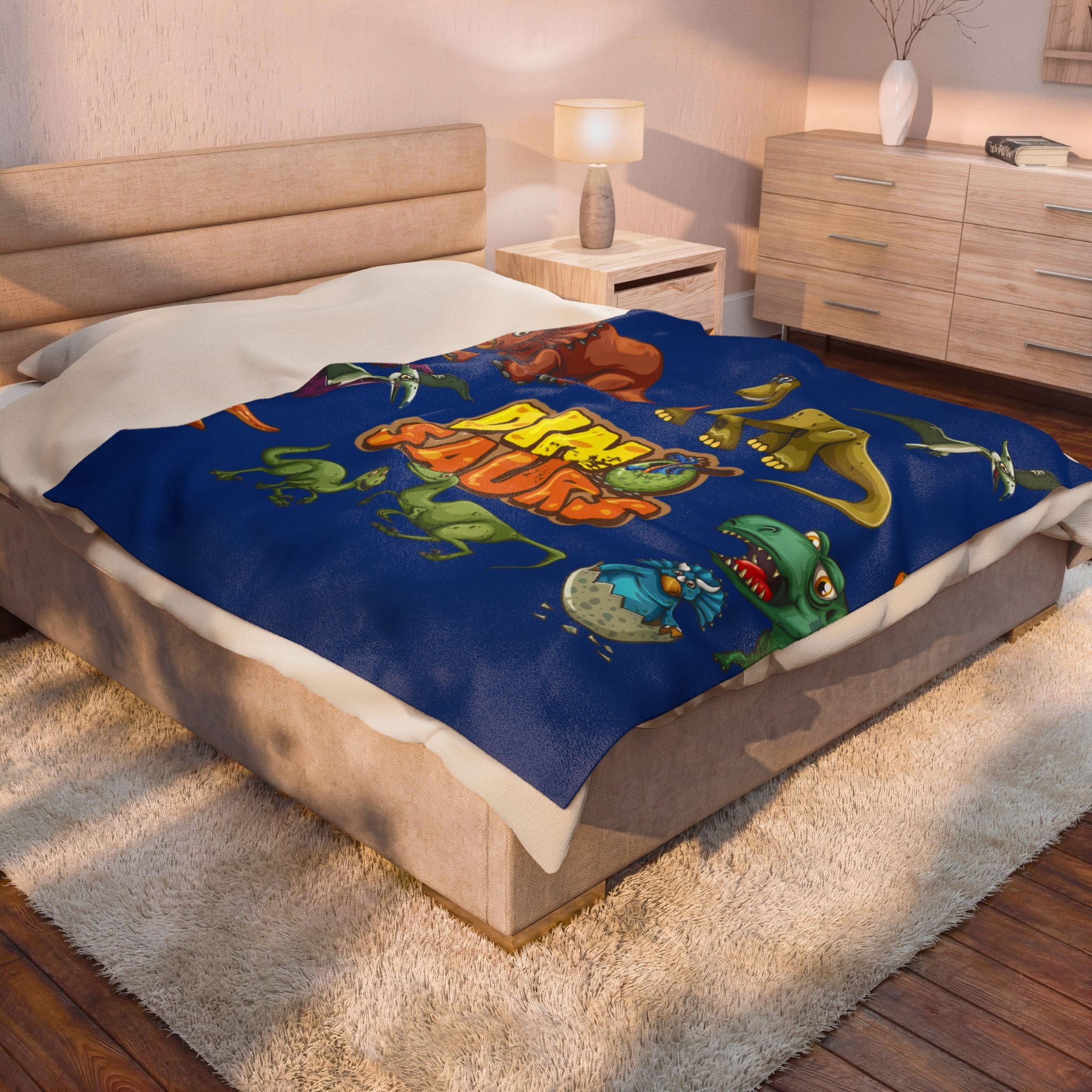 Dinosaurs Velveteen Plush Blanket