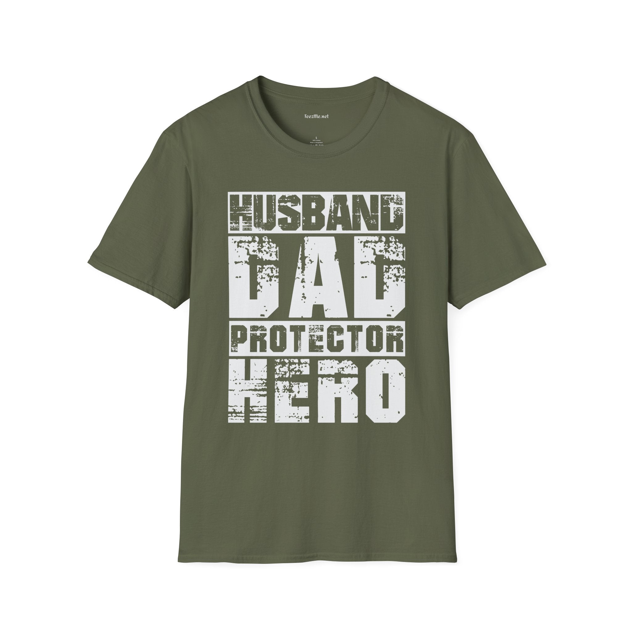 Husband Dad Protector Hero Unisex Soft Style T-Shirt 100% Cotton Graphic