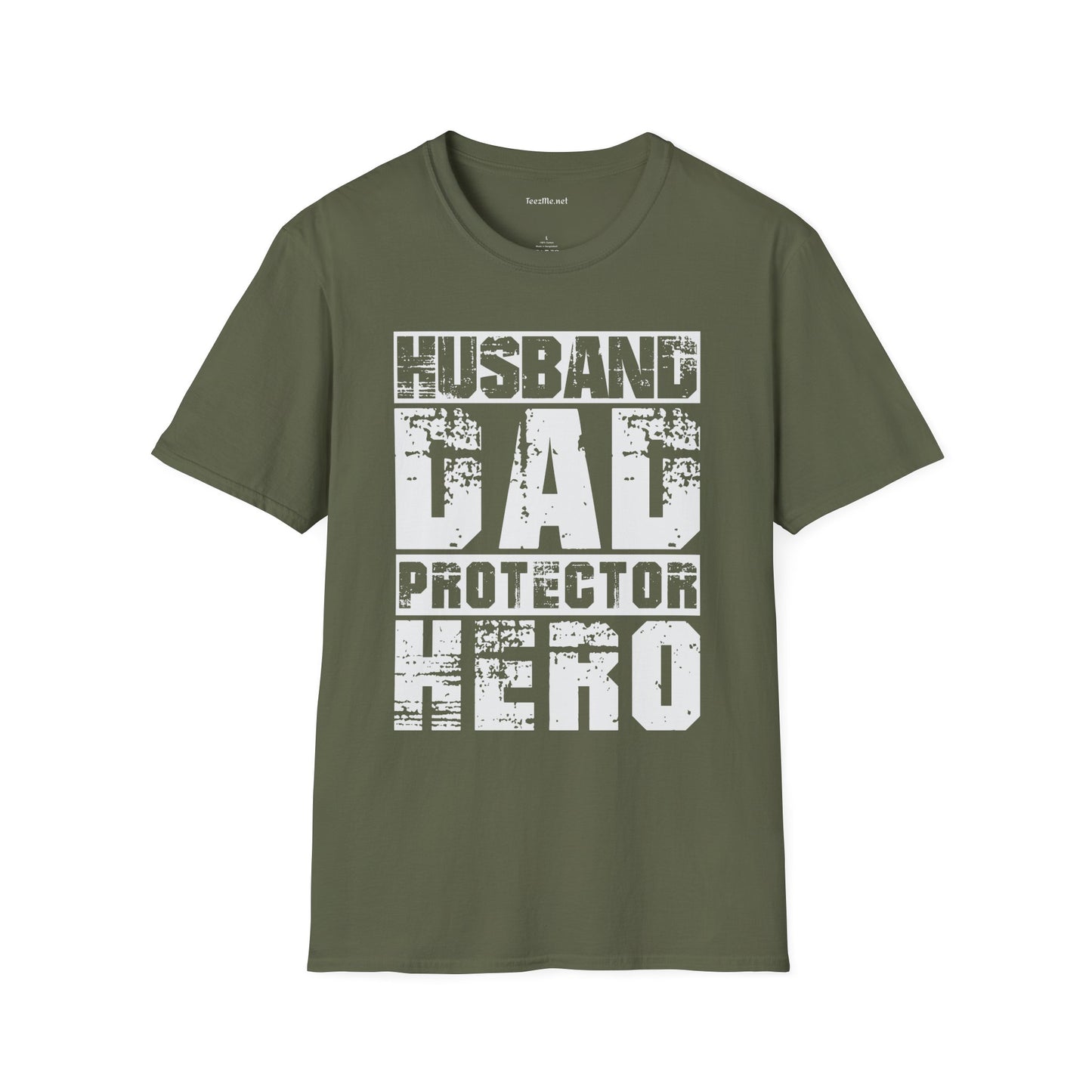 Husband Dad Protector Hero Unisex Soft Style T-Shirt 100% Cotton Graphic