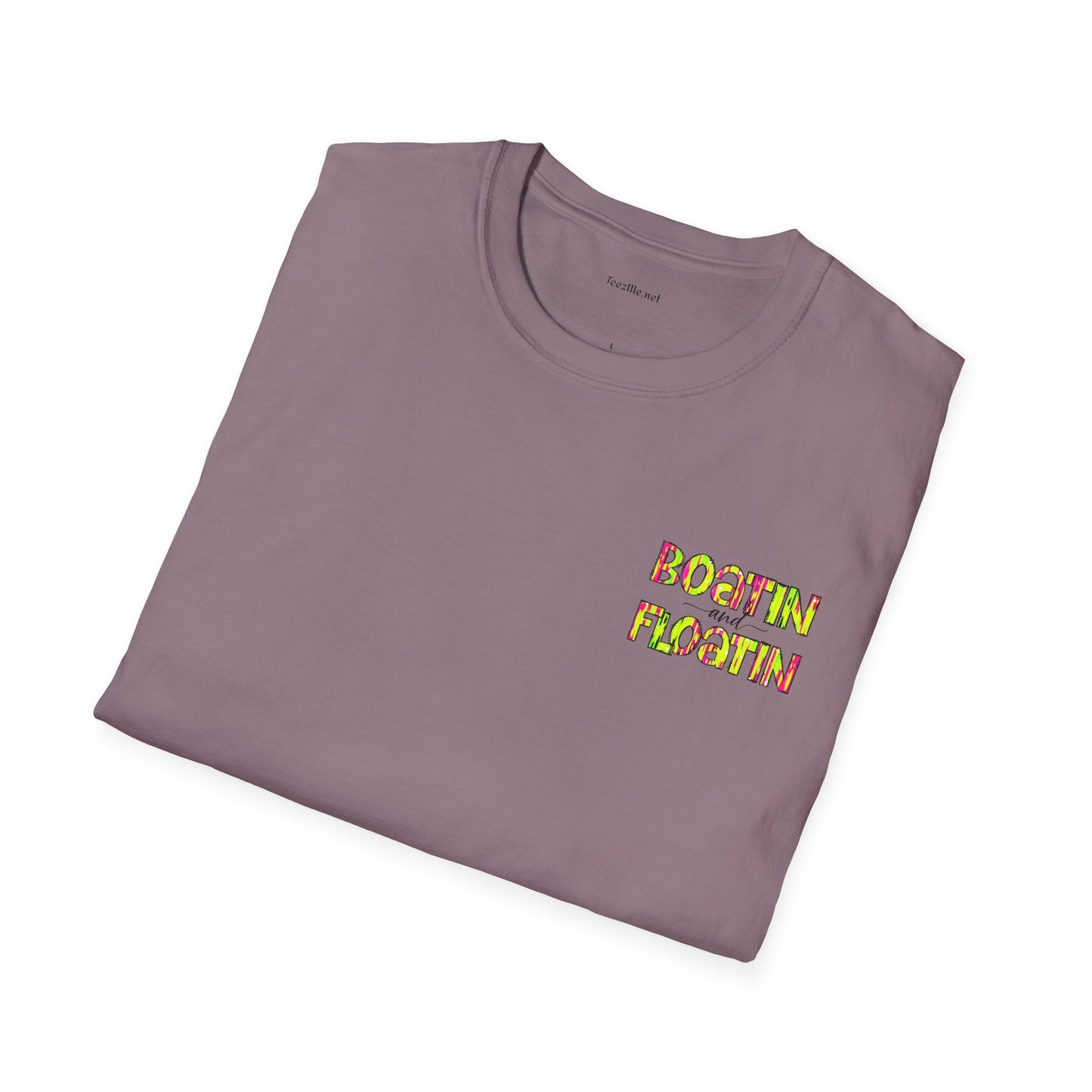 Boatin and Floatin (pocket size) - Unisex Softstyle T-Shirt 100% Cotton Graphic