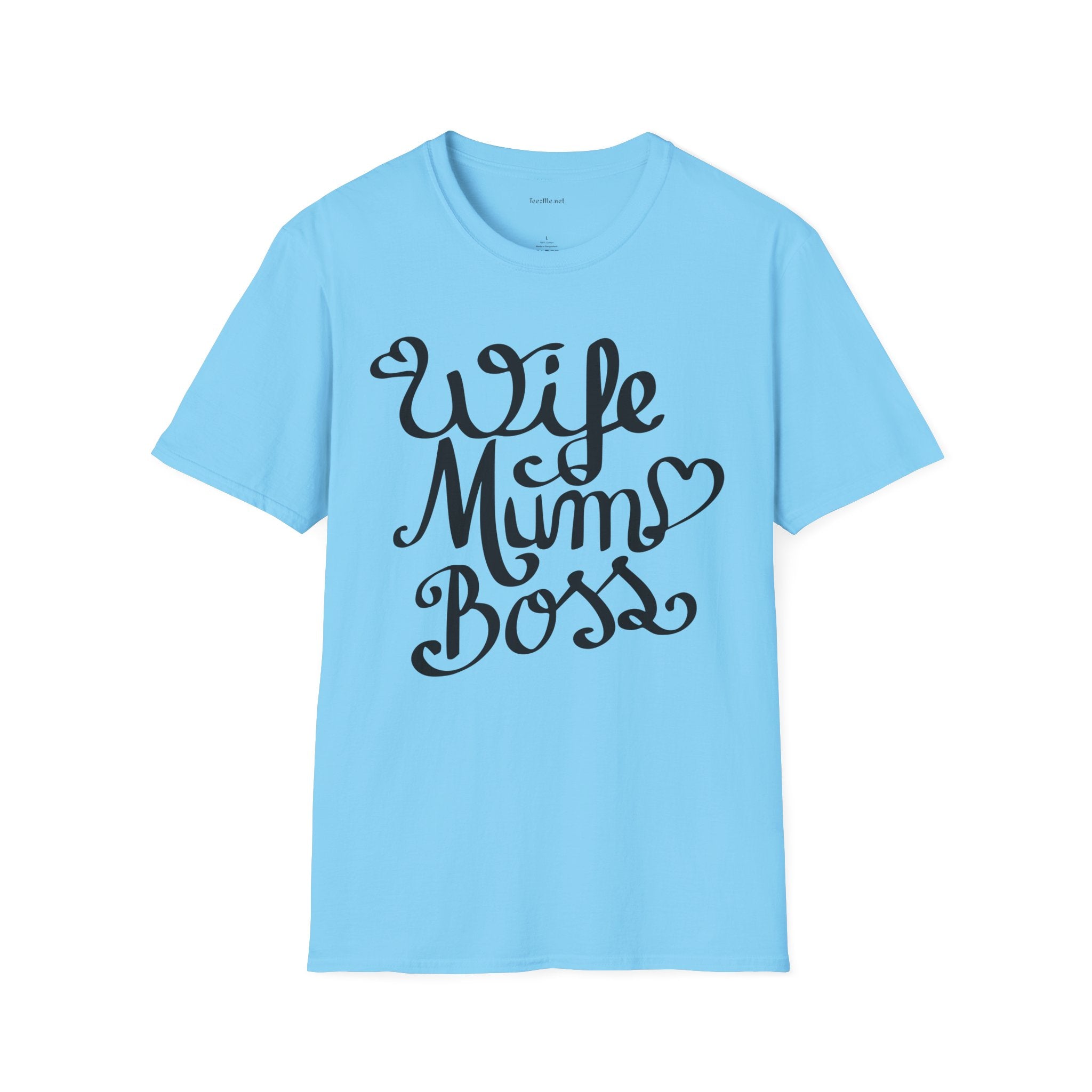 Wife Mum Boss - Unisex Softstyle T-Shirt 100% Cotton Graphic
