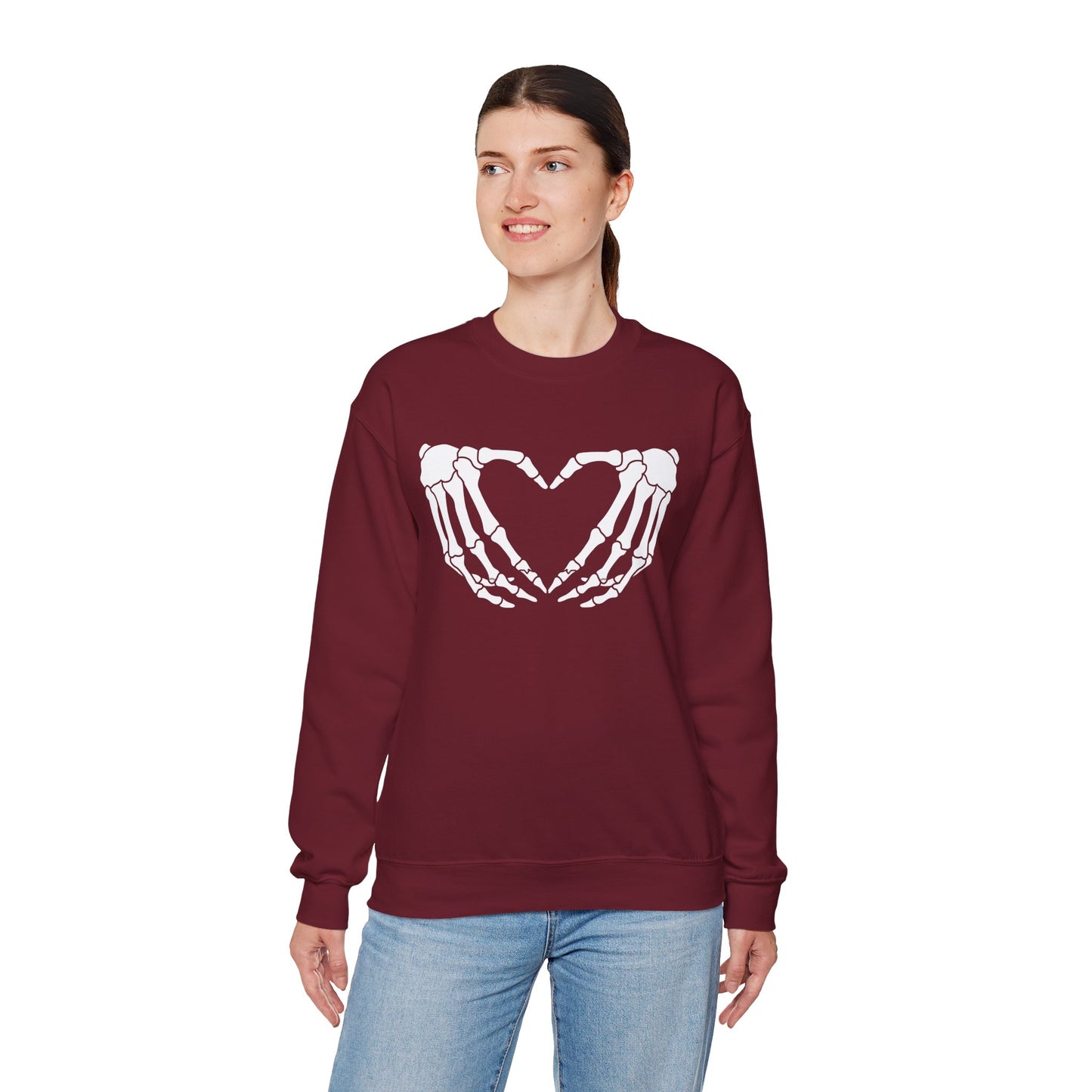 Skeleton Heart Hand Unisex Heavy Blend™ Crewneck Sweatshirt