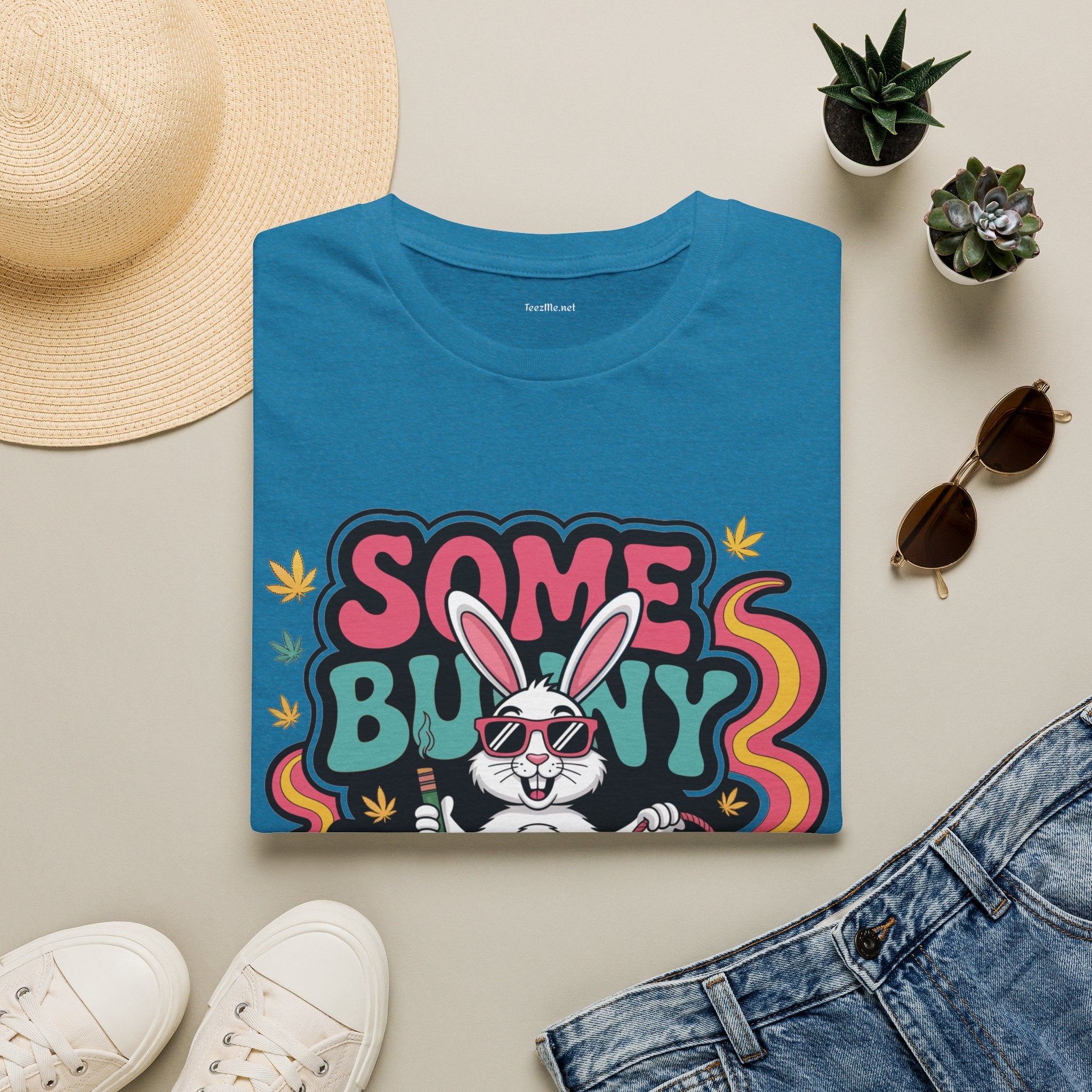 Some Bunny Is Stoned Unisex Softstyle T-Shirt 100% Cotton Graphic