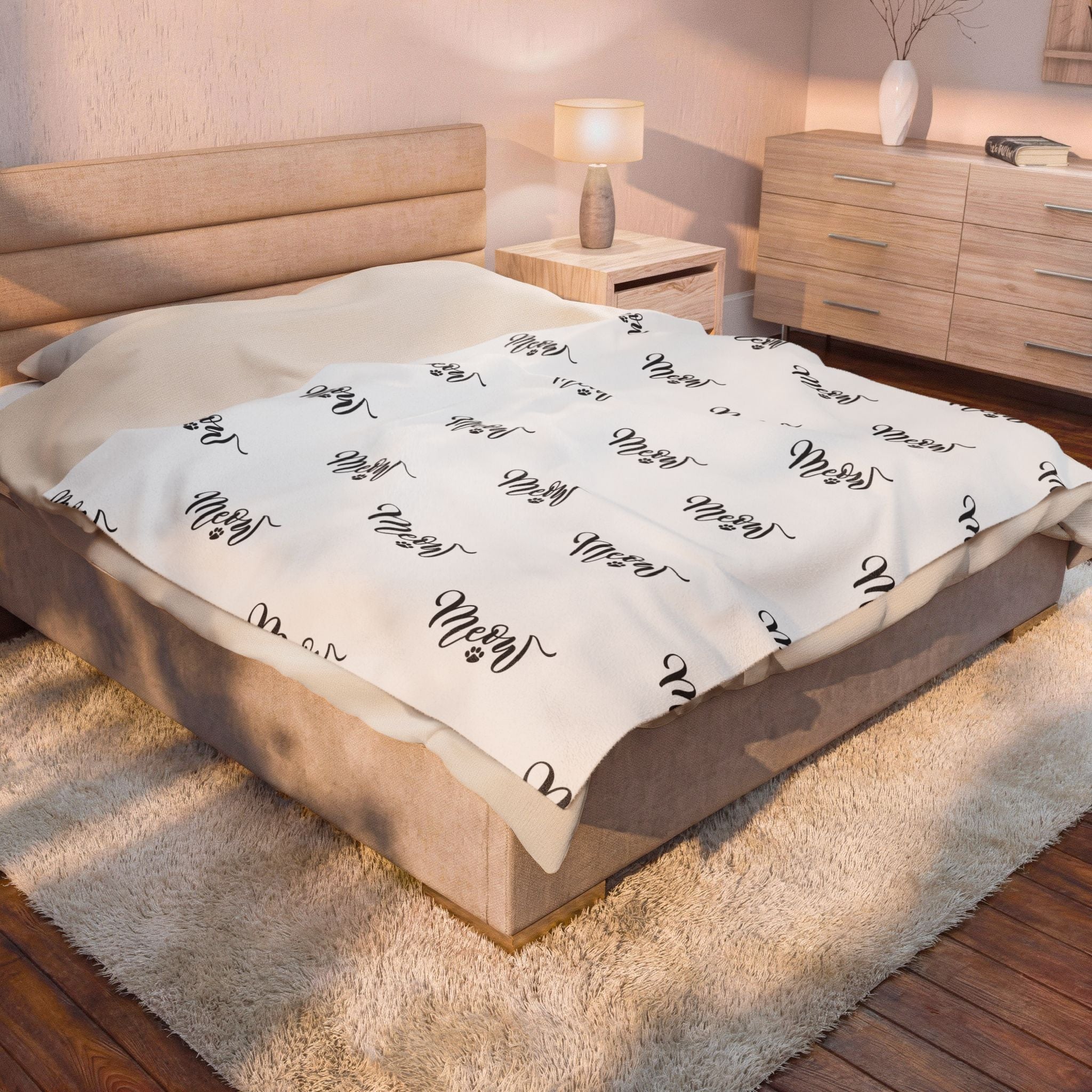 Meow - Velveteen Plush Blanket