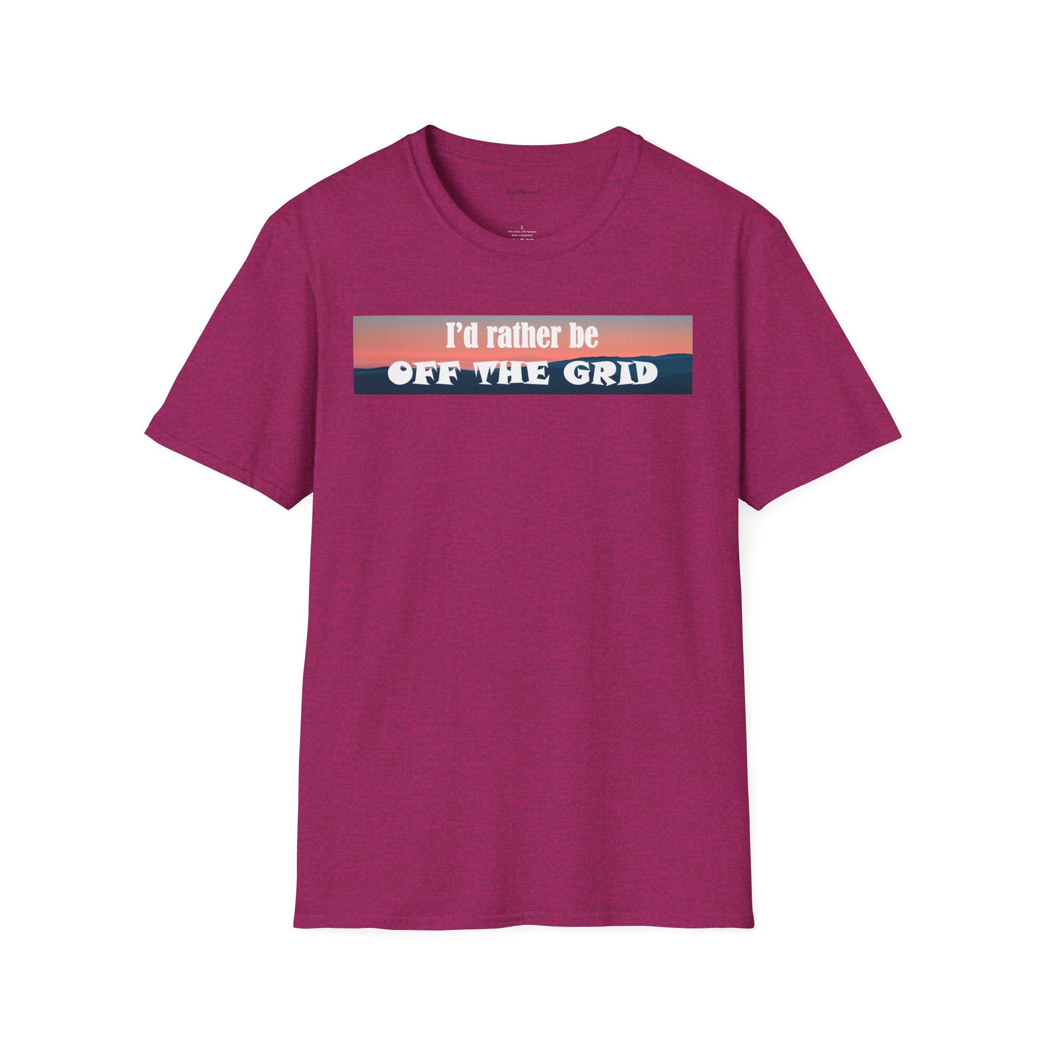 I'd rather be OFF THE GRID  - Unisex Softstyle T-Shirt 100% Cotton Graphic