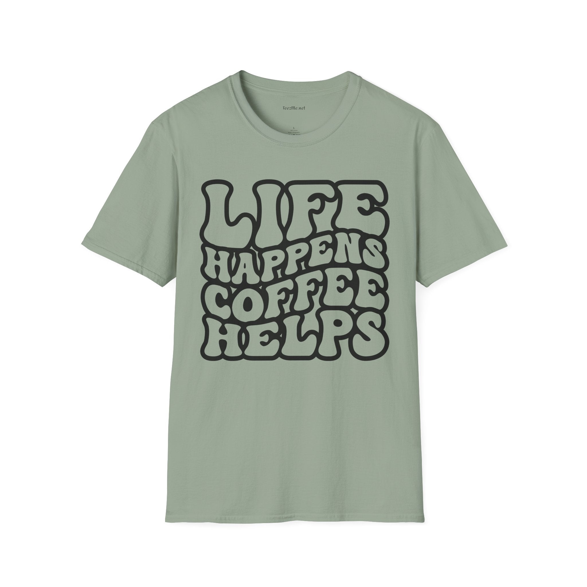 Life Happens Coffee Helps Unisex Softstyle T-Shirt 100% Cotton
