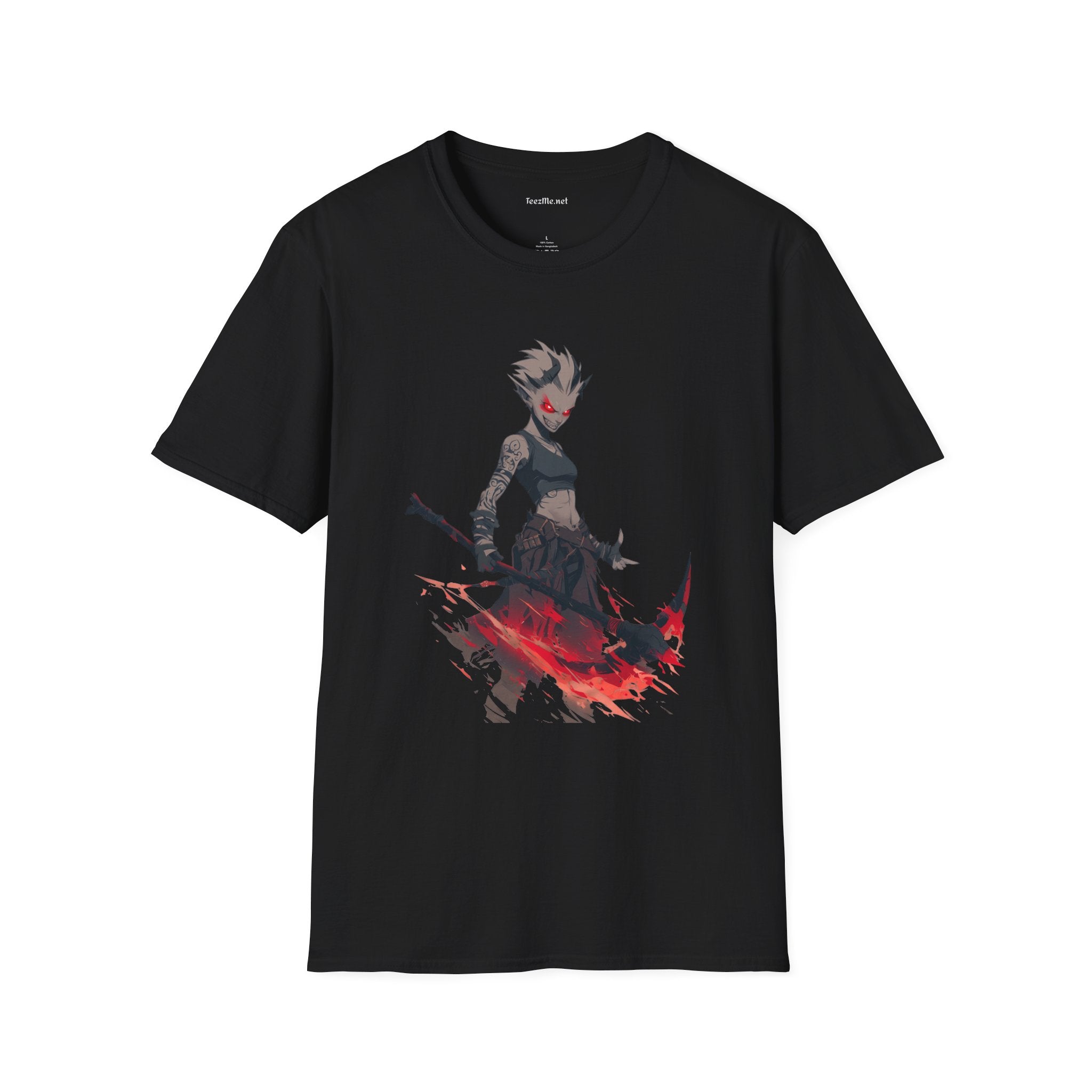 Anime Demon Girl Unisex Softstyle T-Shirt 100% Cotton Graphic