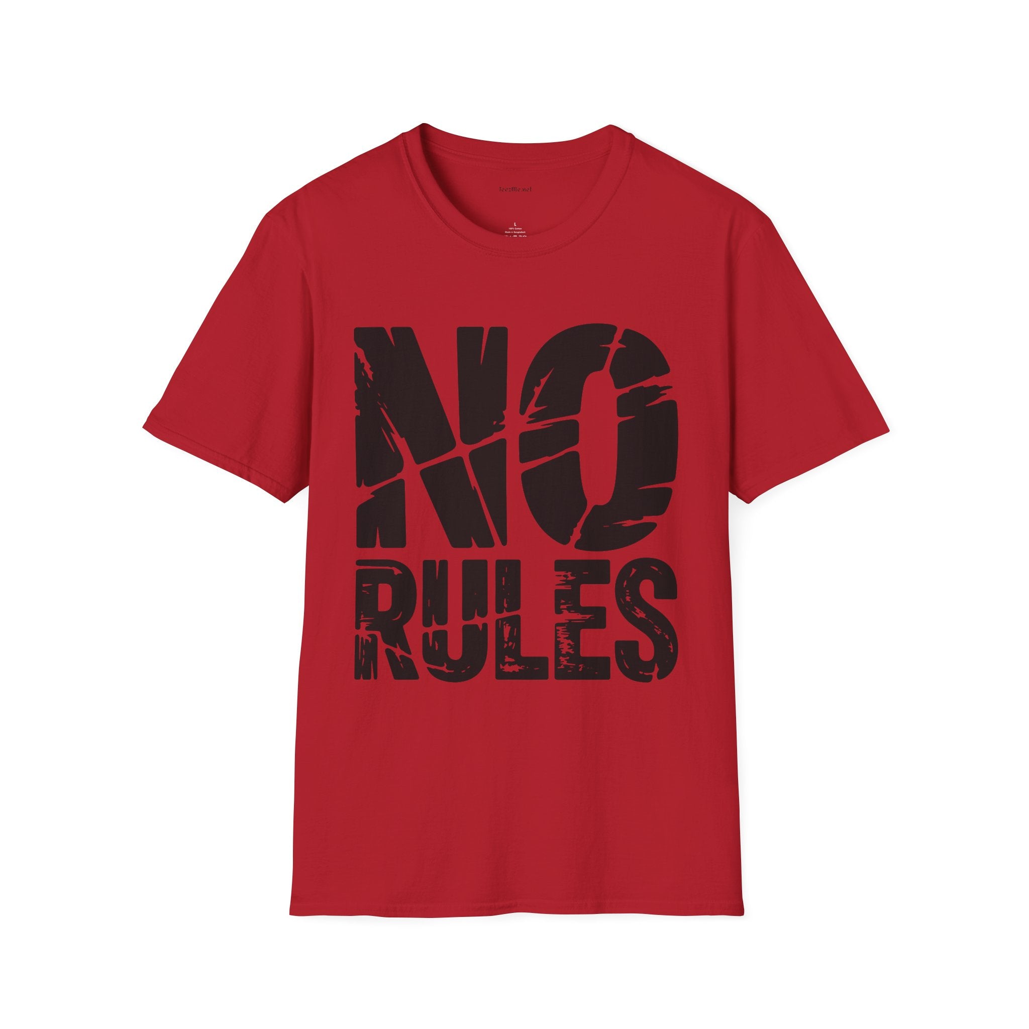 T-Shirt — "NO RULES" Bold Graphic Tee (Edgy Streetwear, Rebellious Statement Shirt)