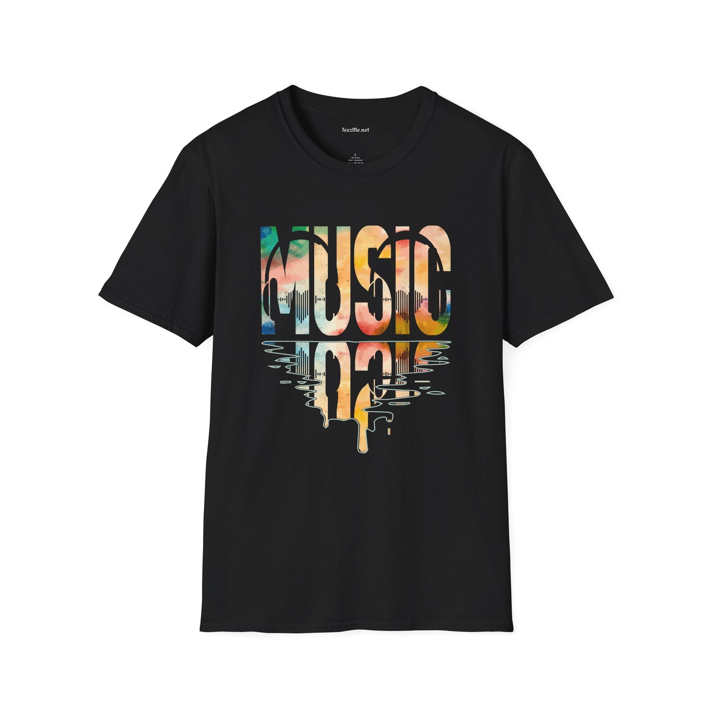 Music with Goldtones Unisex Softstyle T-Shirt 100% Cotton Graphic