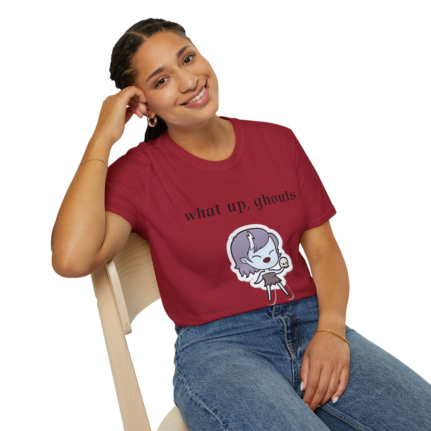 What up, ghouls - Unisex Softstyle T-Shirt 100% Cotton Graphic