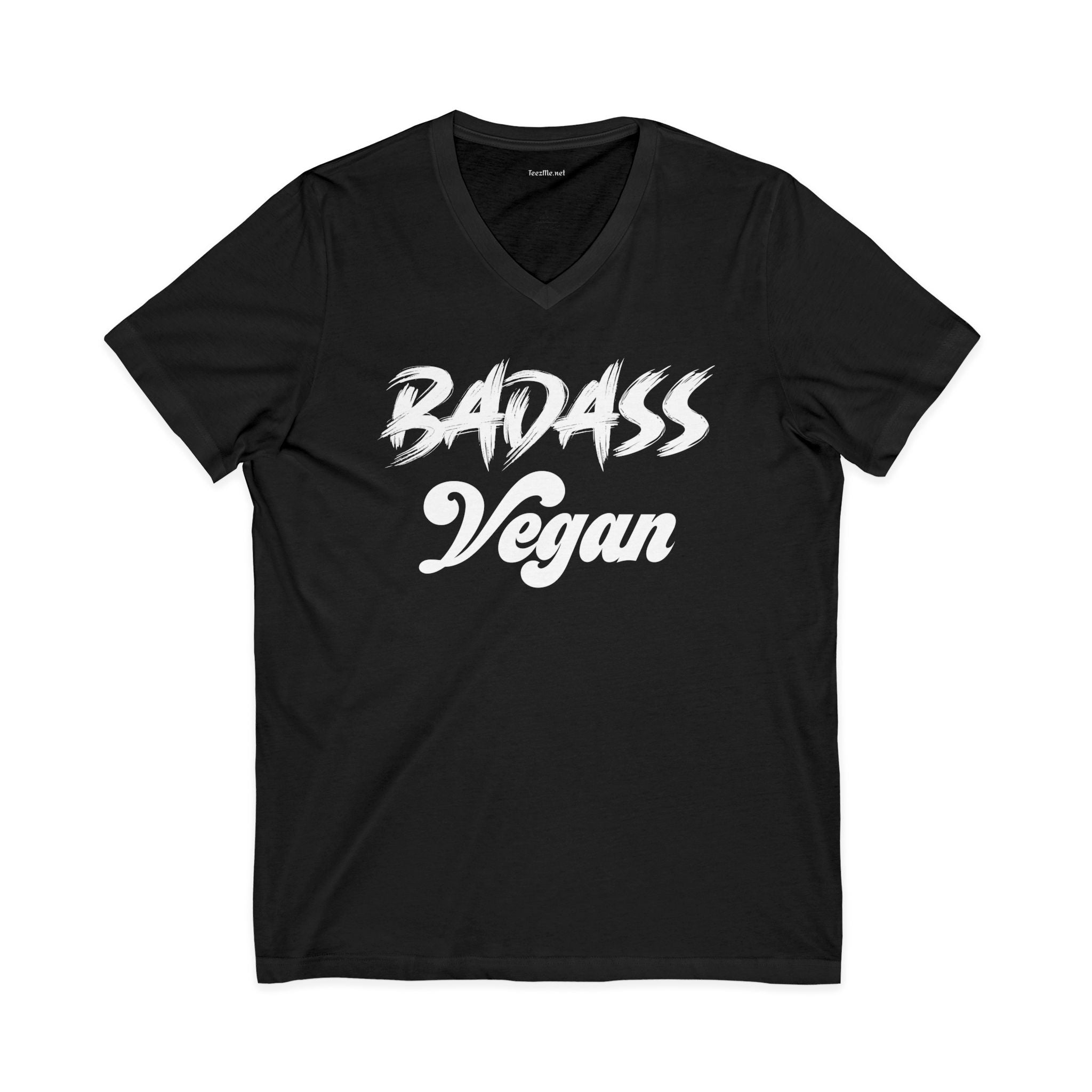 BADASS Vegan Unisex Jersey Short Sleeve V-Neck Tee