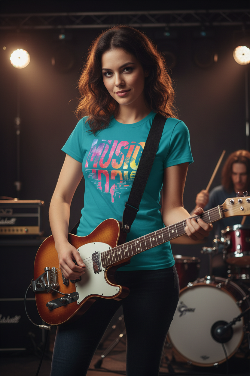 Music with Pinktones Unisex Softstyle T-Shirt 100% Cotton Graphic