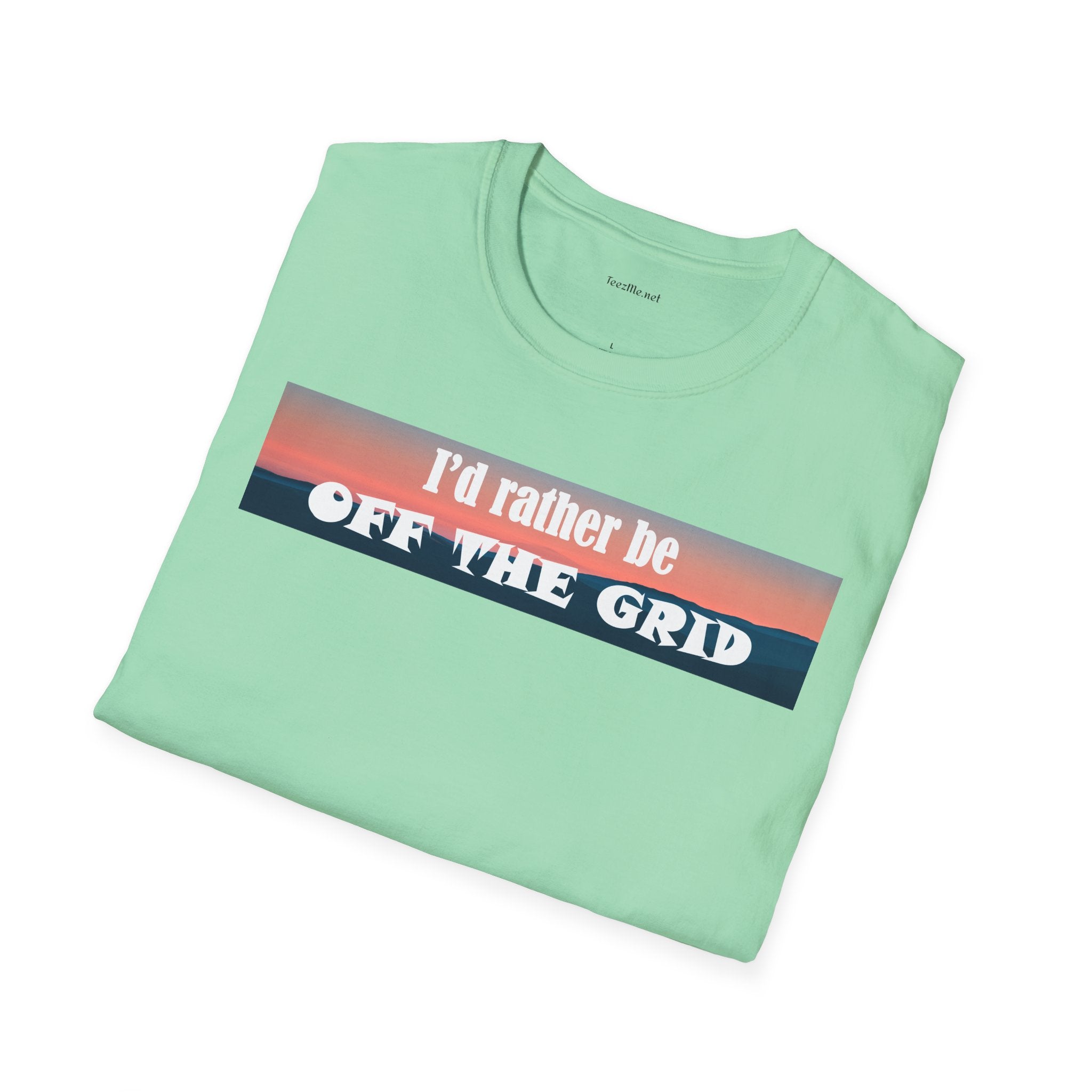 I'd rather be OFF THE GRID  - Unisex Softstyle T-Shirt 100% Cotton Graphic