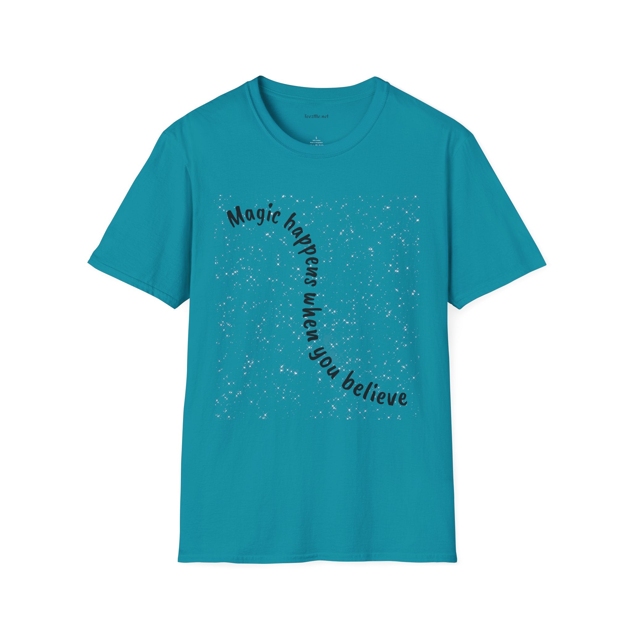 Magic happens when you believe - Unisex Softstyle T-Shirt 100% Cotton Graphic