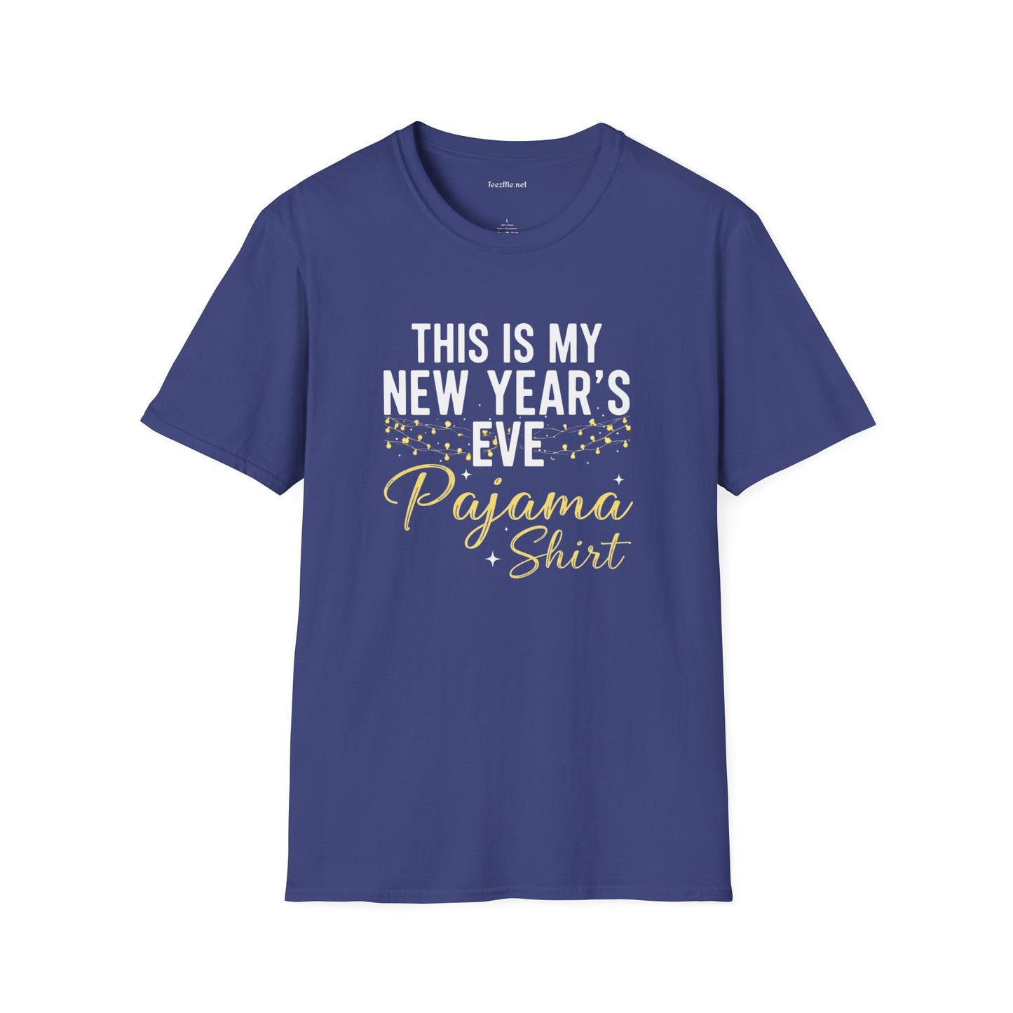New Year's Eve PJ Shirt Unisex Softstyle T-Shirt 100% Cotton Graphic Seasonal Celebration