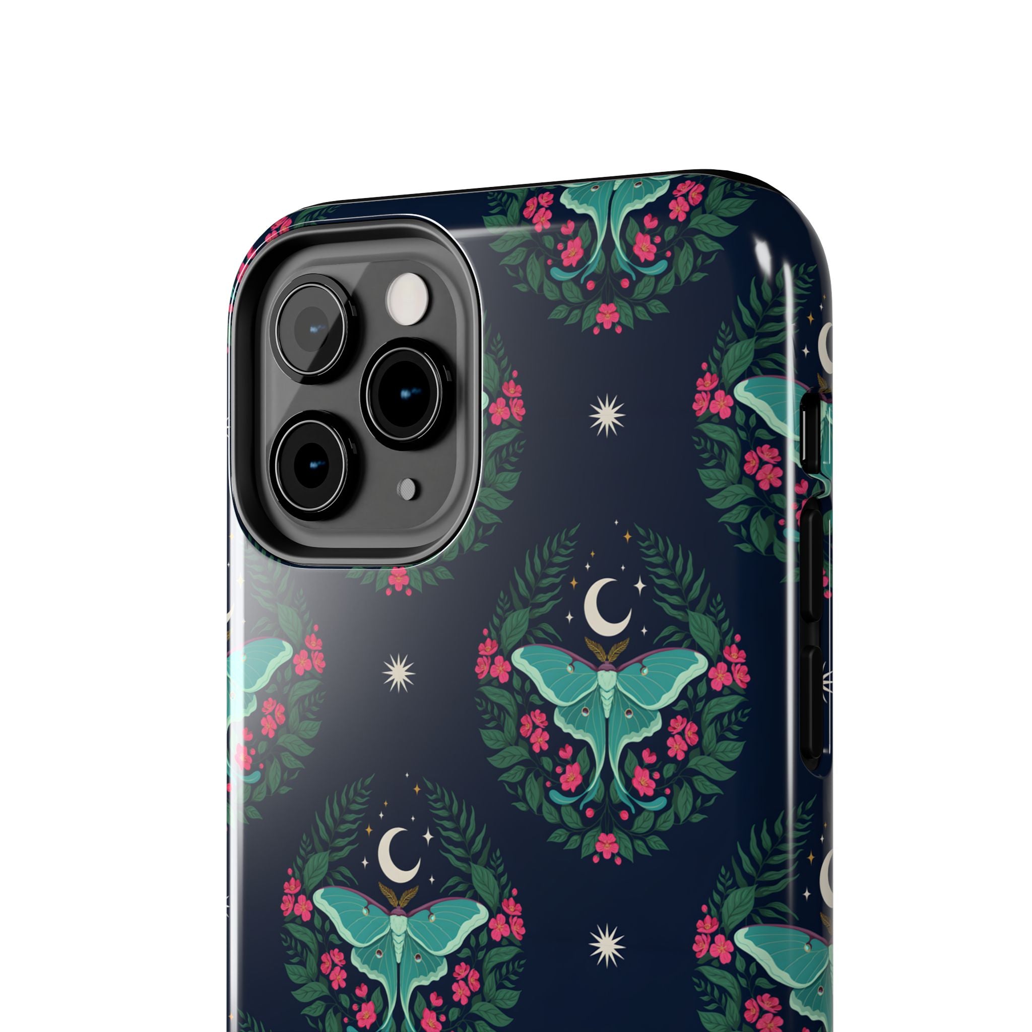 Moon Moth Tough Phone Case — Botanical Nightscape Protective Cover