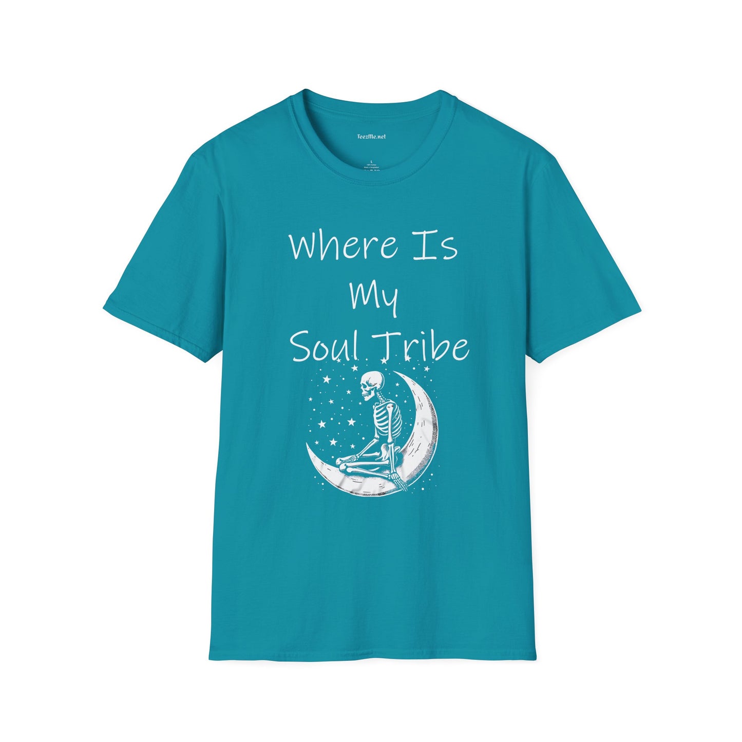 Where Is My Soul Tribe with Skeleton Unisex Soft Style T-Shirt 100% Cotton Graphic