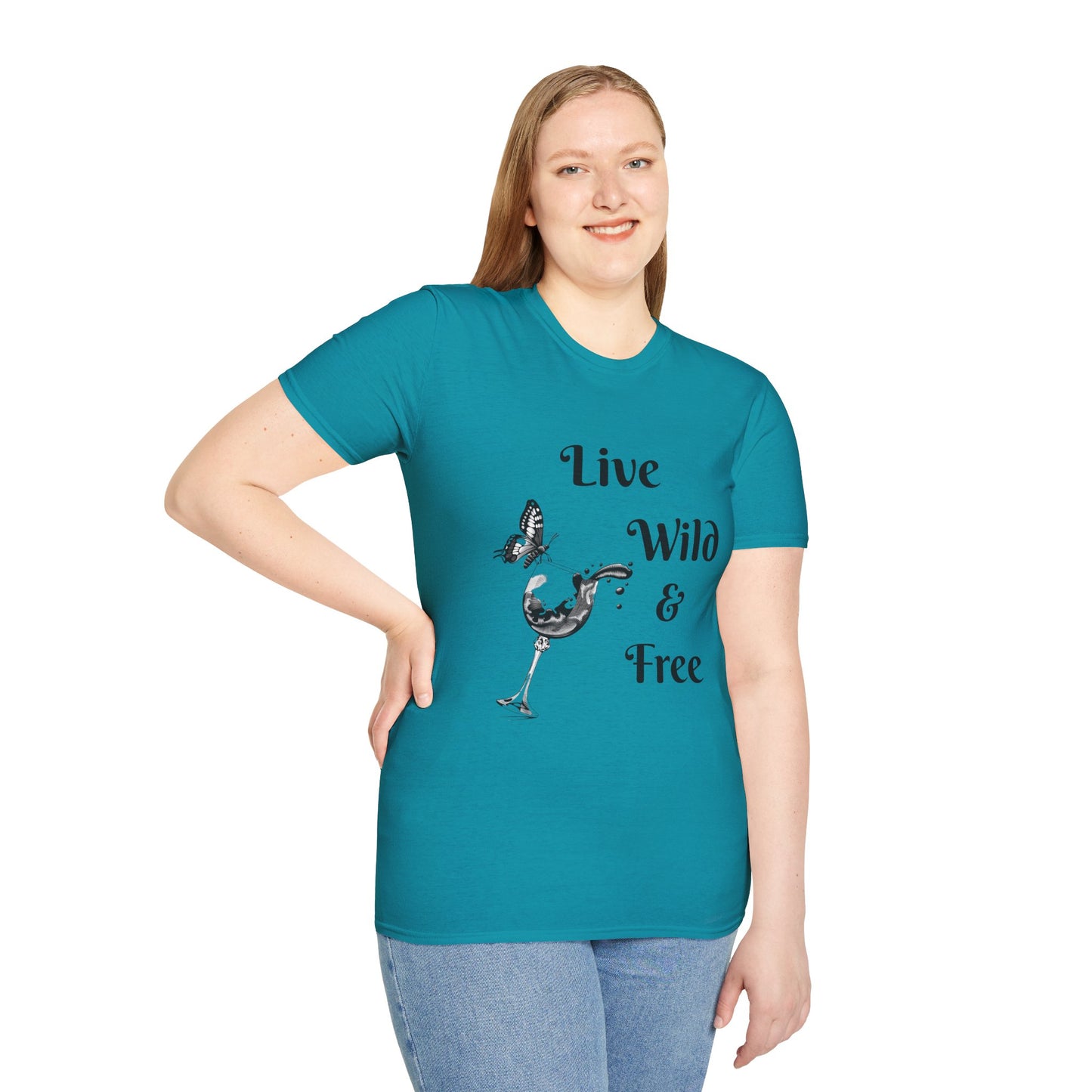 Live Wild & Free -  Unisex Softstyle T-Shirt 100% Cotton Graphic
