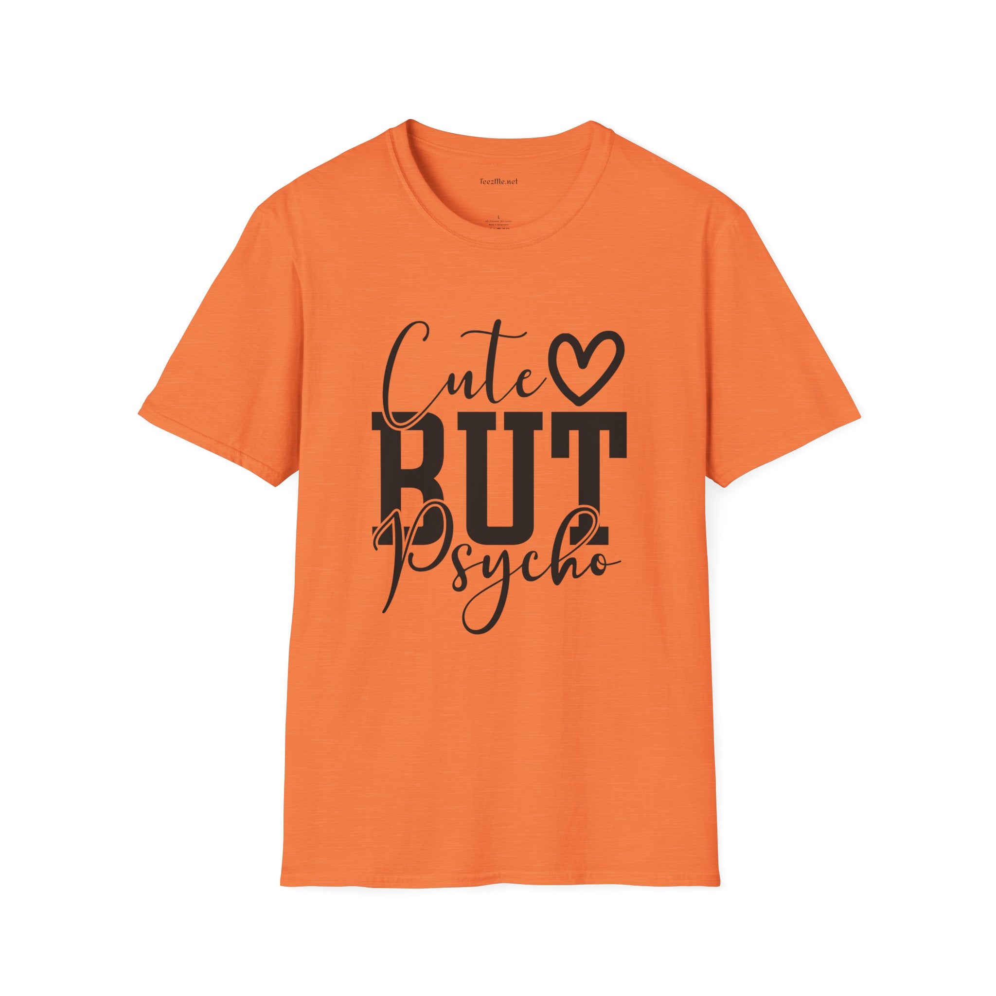 Cute but Psycho 01 Unisex Softstyle T-Shirt 100% Cotton Graphic