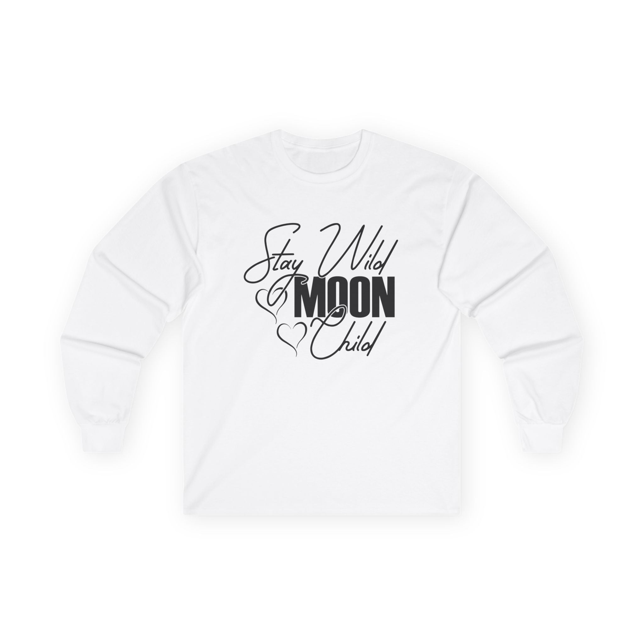 Stay Wild Moon Child with hearts Unisex Ultra Cotton Long Sleeve Tee