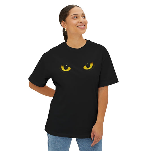 Gold Cat Eyes - Unisex Oversized Boxy Tee